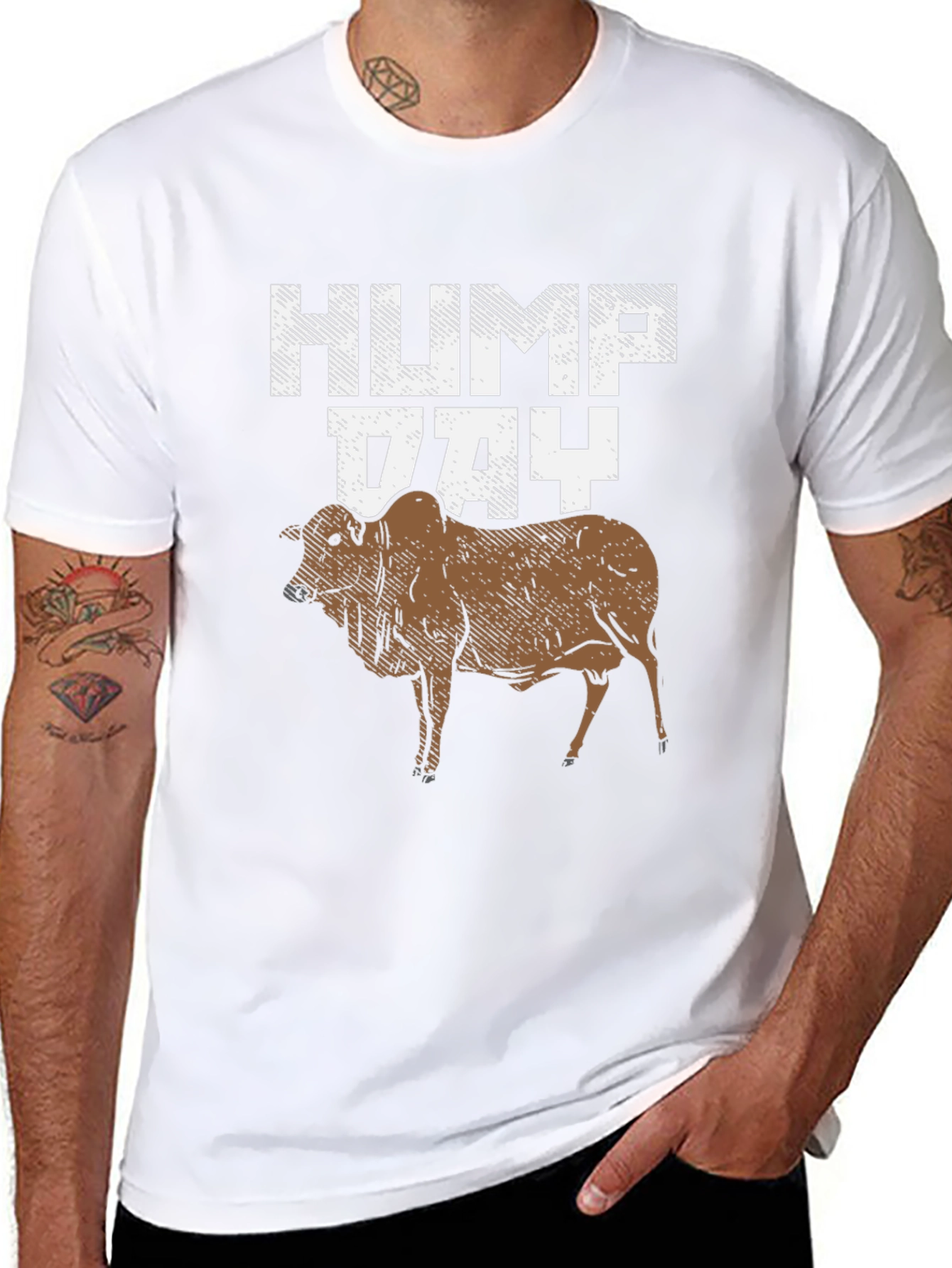 Black Hump Day Bull Graphic T-Shirt view 8