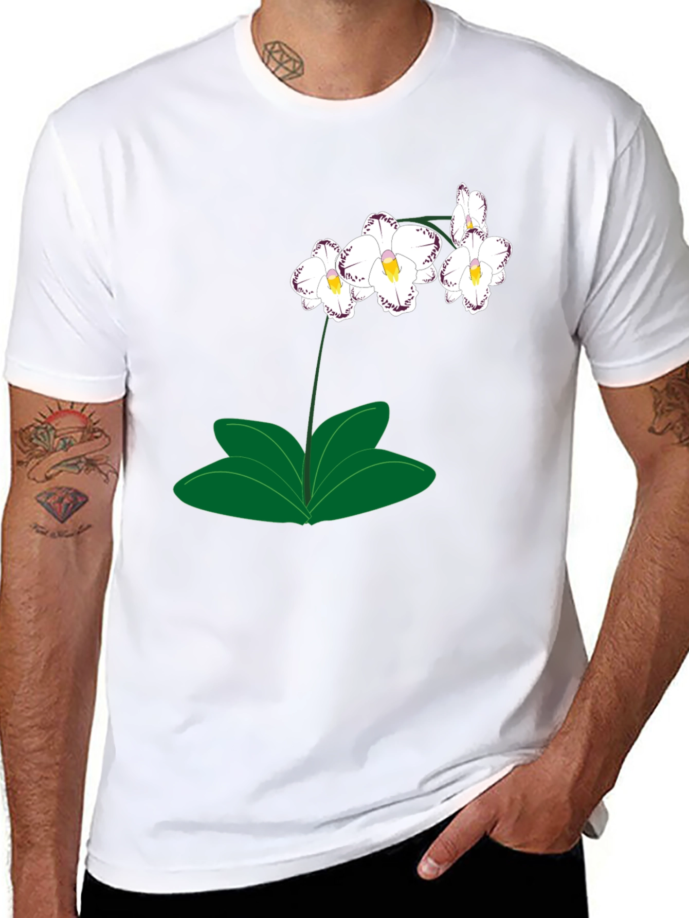 Black Orchid Graphic T-Shirt - Black, Casual Wear view 8