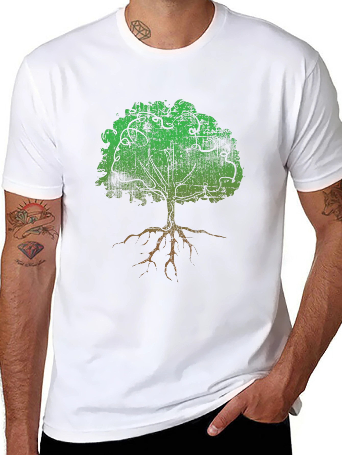 Black Eco Tree Graphic Tee - Black view 8