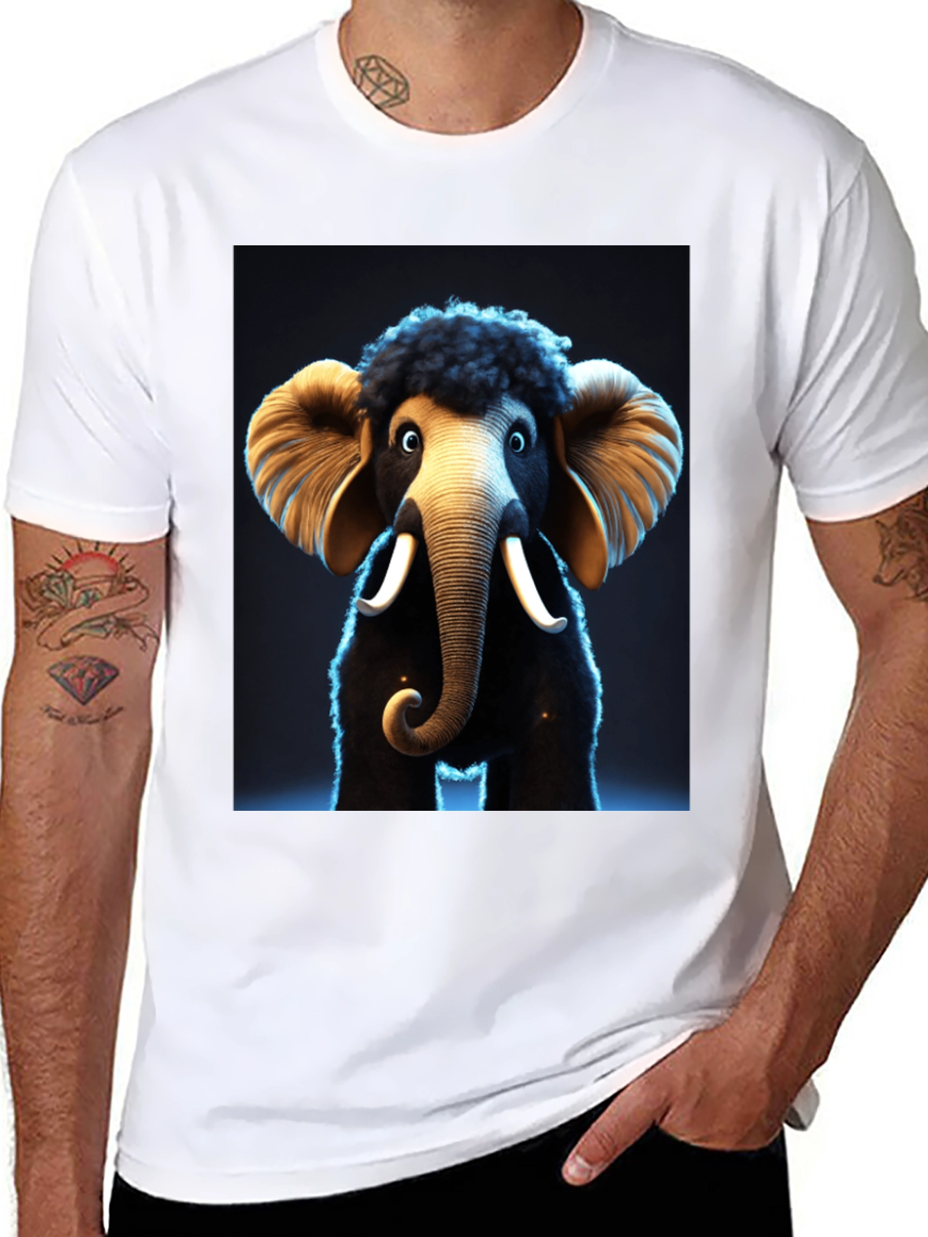 Black Mammoth Graphic Tee - Unique Design, Soft Fabric view 8