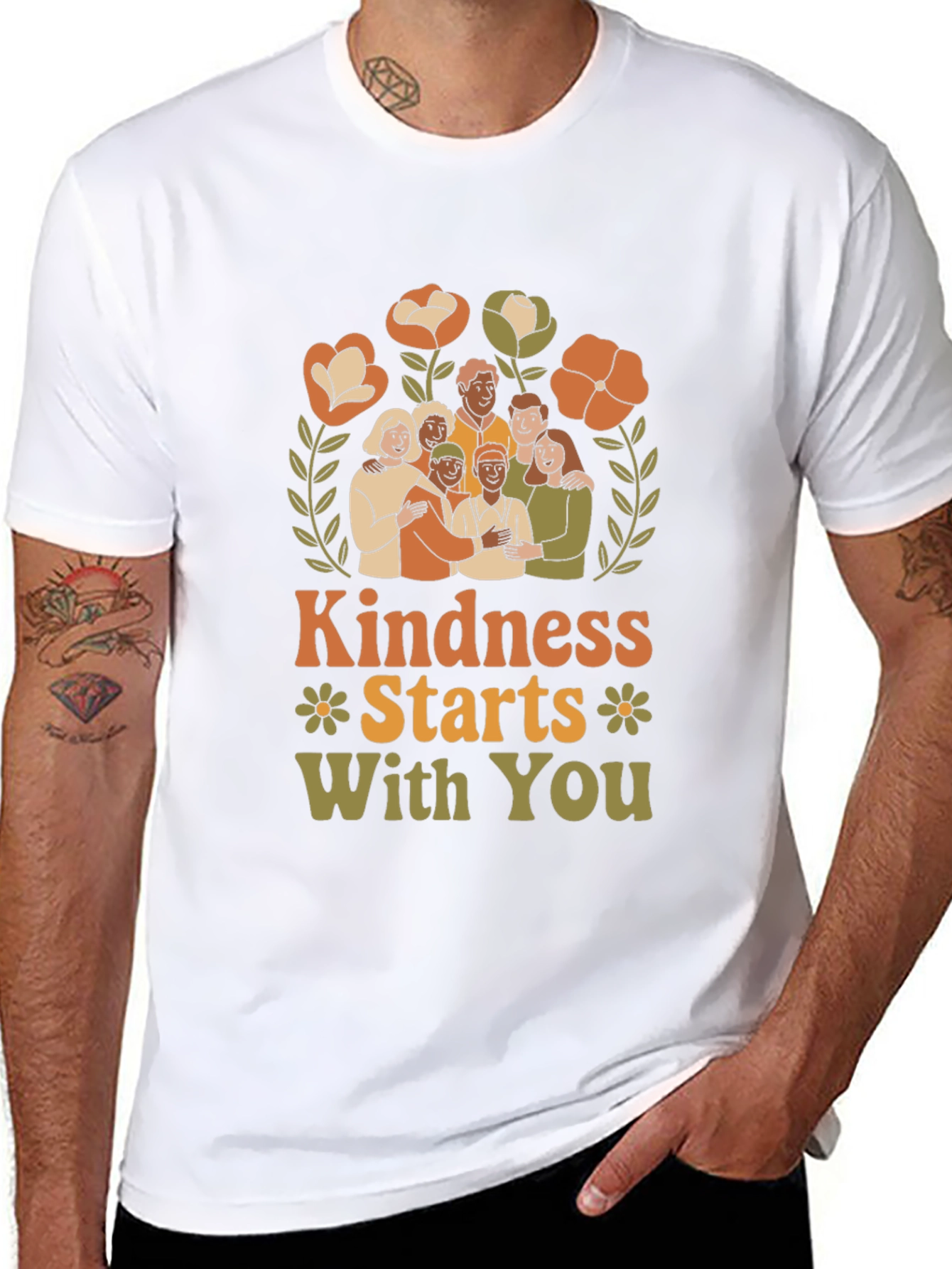 Black Kindness Starts With You Graphic Tee view 8