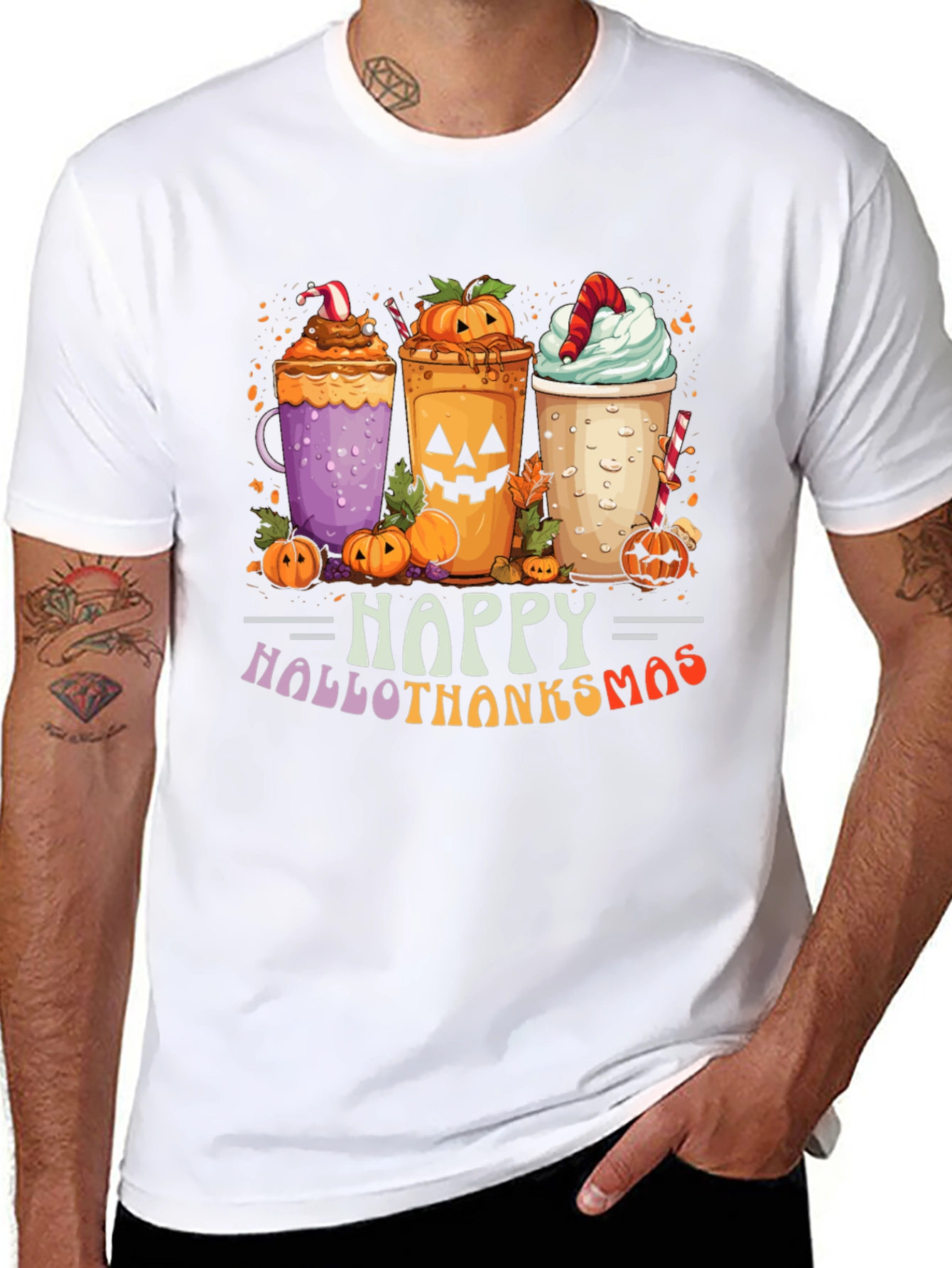 Black Hallowthanksmas Graphic Tee view 8