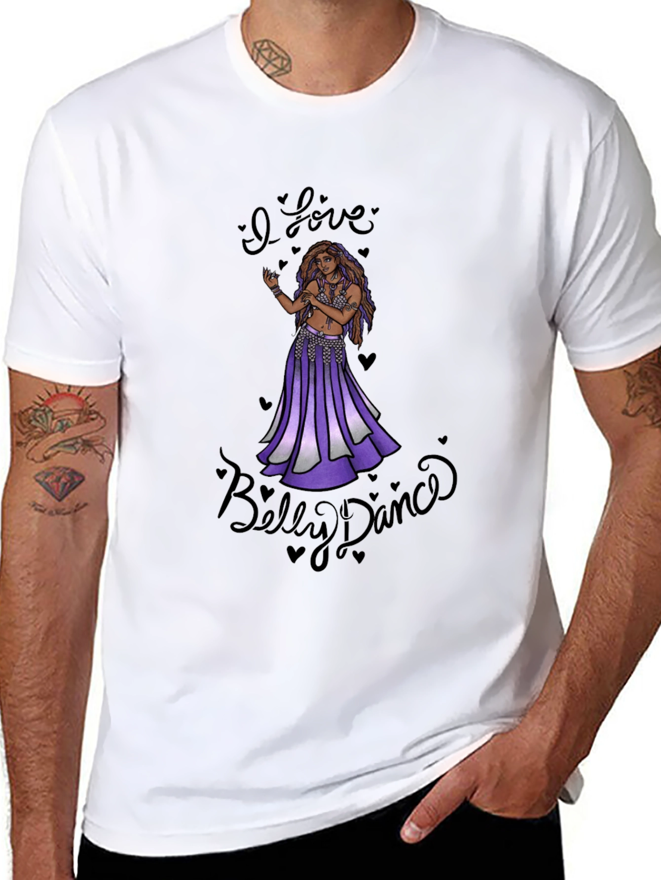 Black I Love Belly Dance Black T-Shirt view 8
