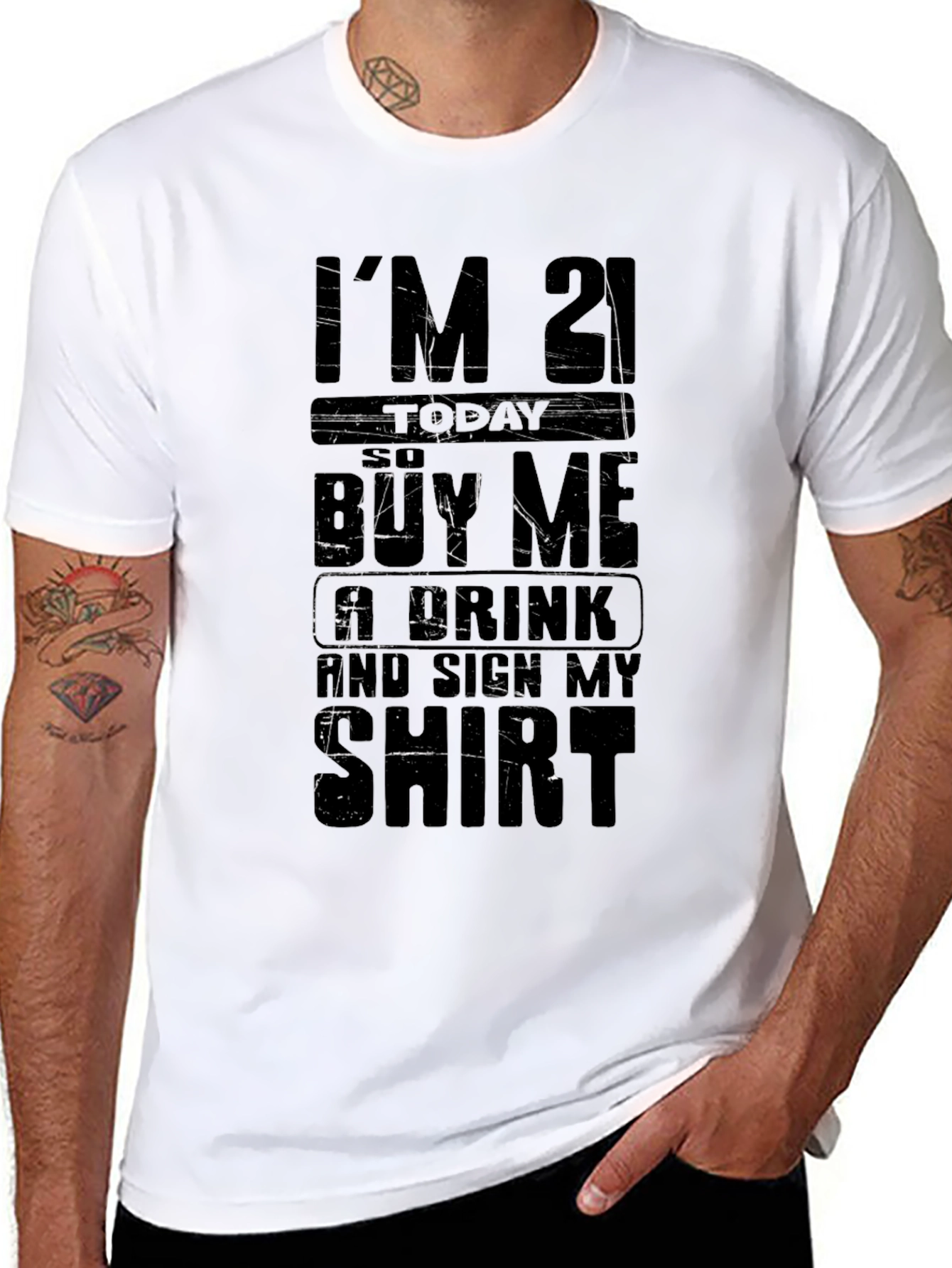 Black I'm 21 Buy Me A Drink T-Shirt view 8