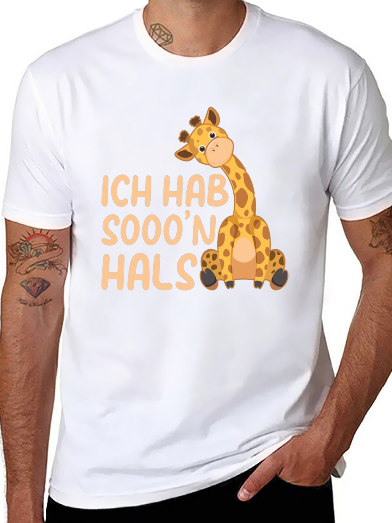 Black Ich Hab Sooo'n Hals Giraffe Black T-Shirt view 8