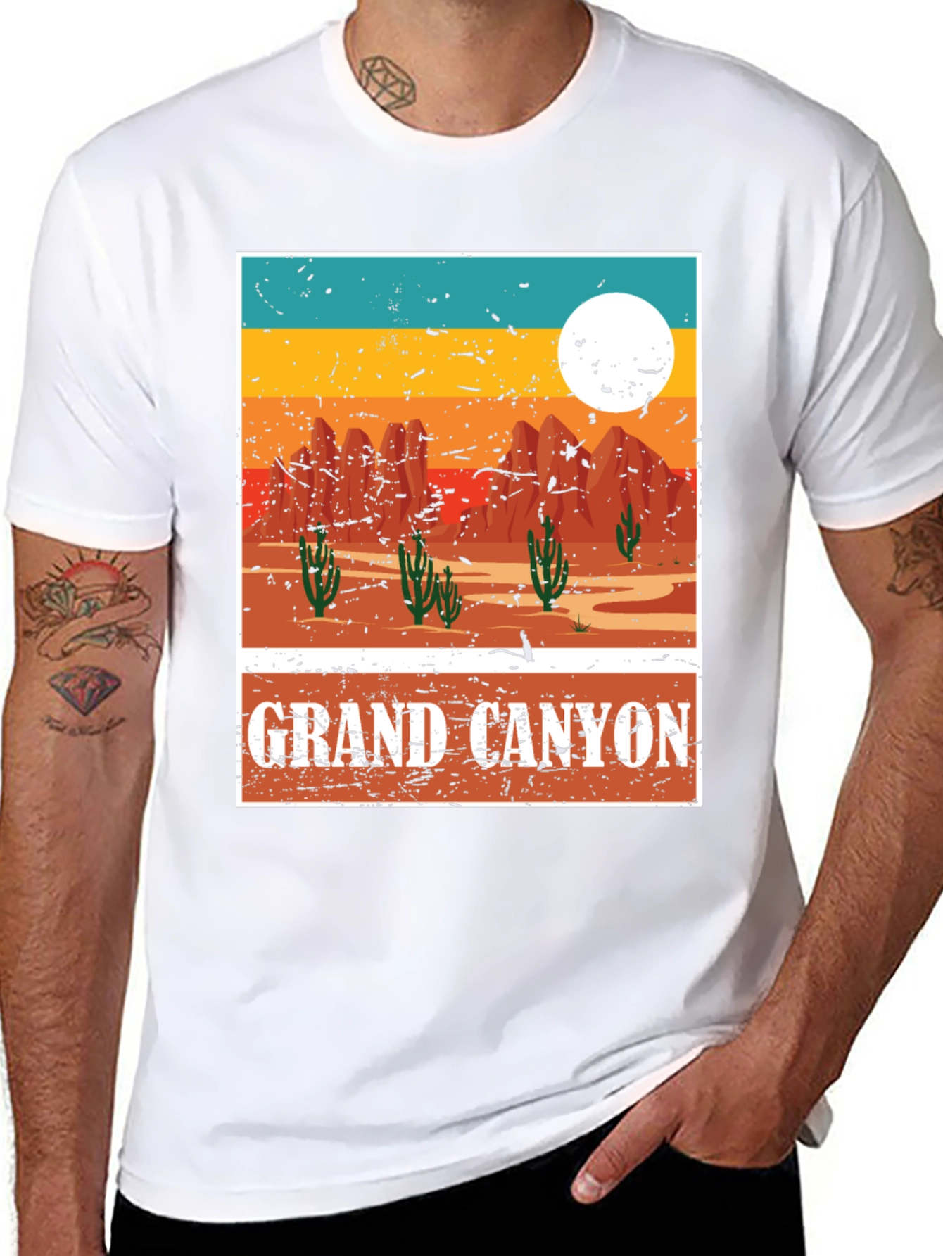 Black Grand Canyon Graphic Tee - Vintage Style Desert T-Shirt view 8
