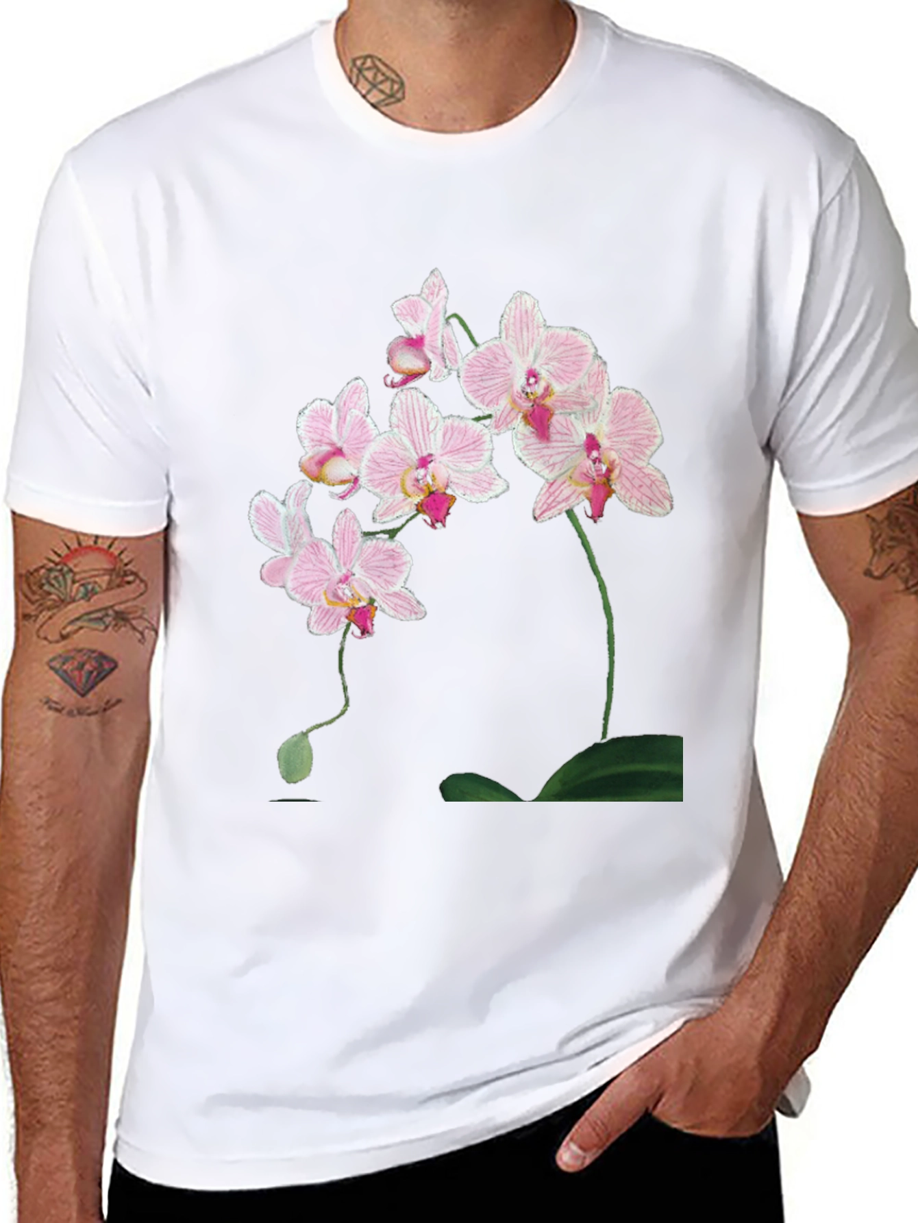 Floral Orchid Graphic Tee - Classic Fit - 8