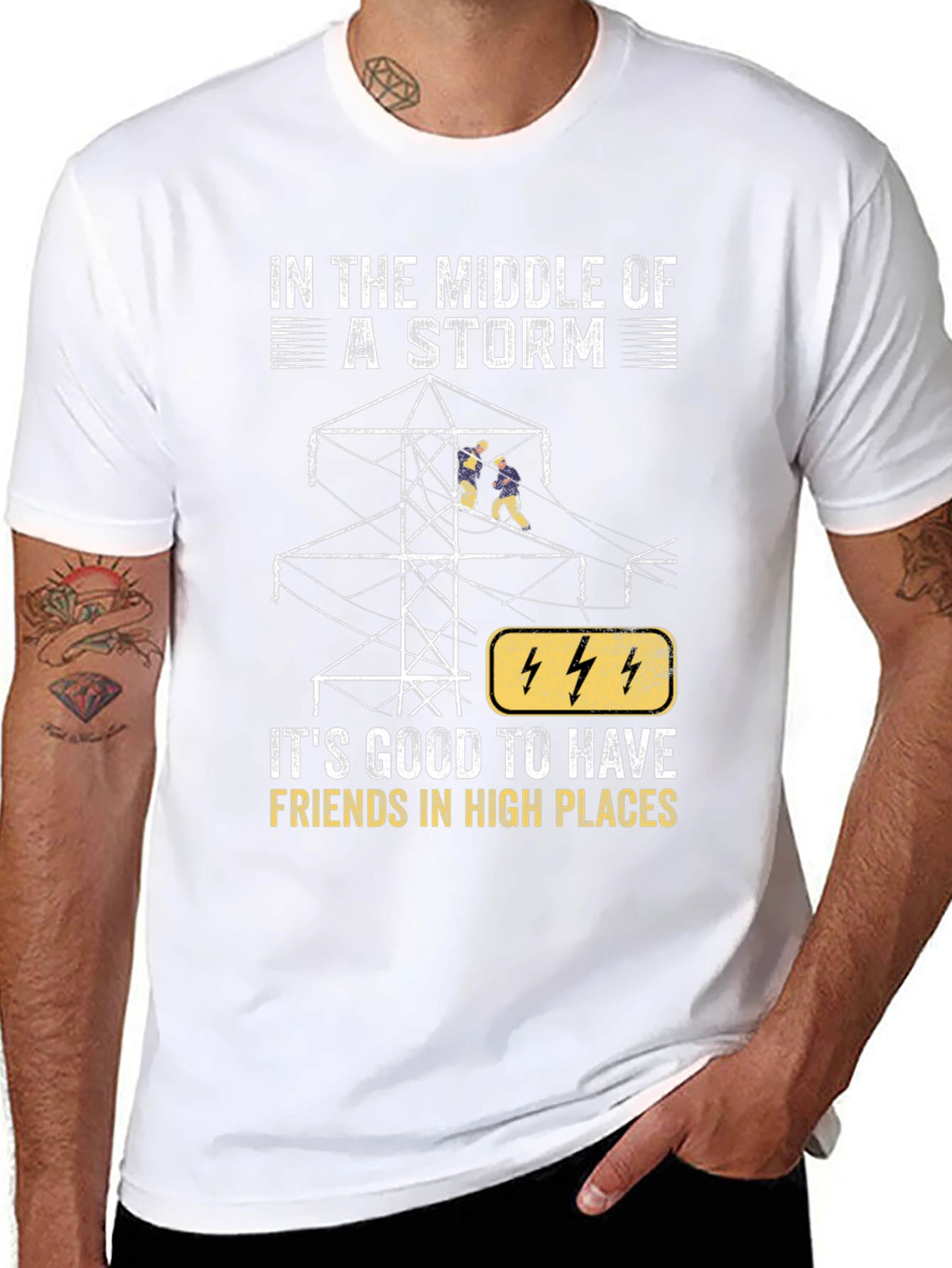 Black Storm Friends T-Shirt - High Places Electrician Tee view 8