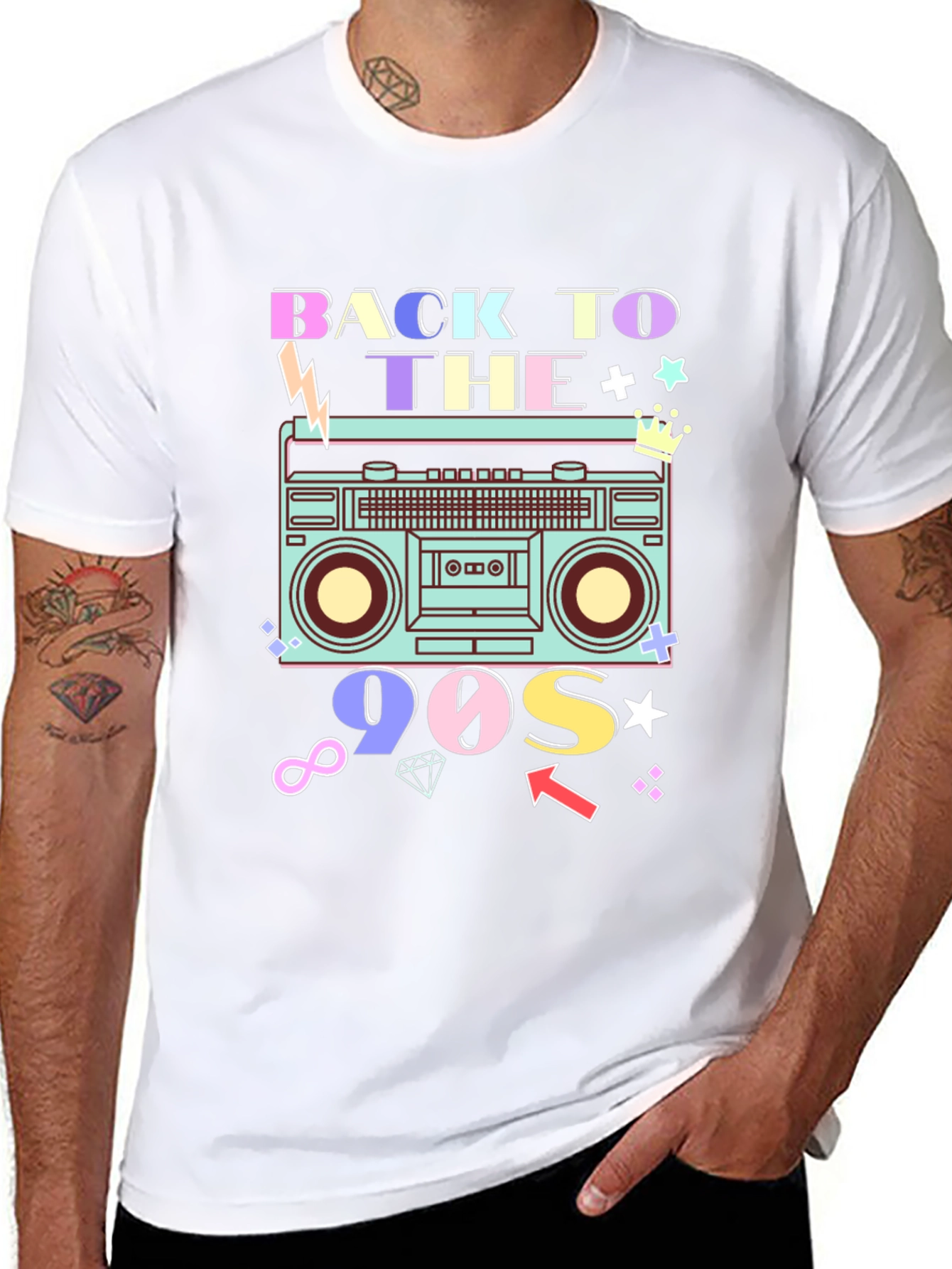 Black Back to the 90s Retro T-Shirt view 8