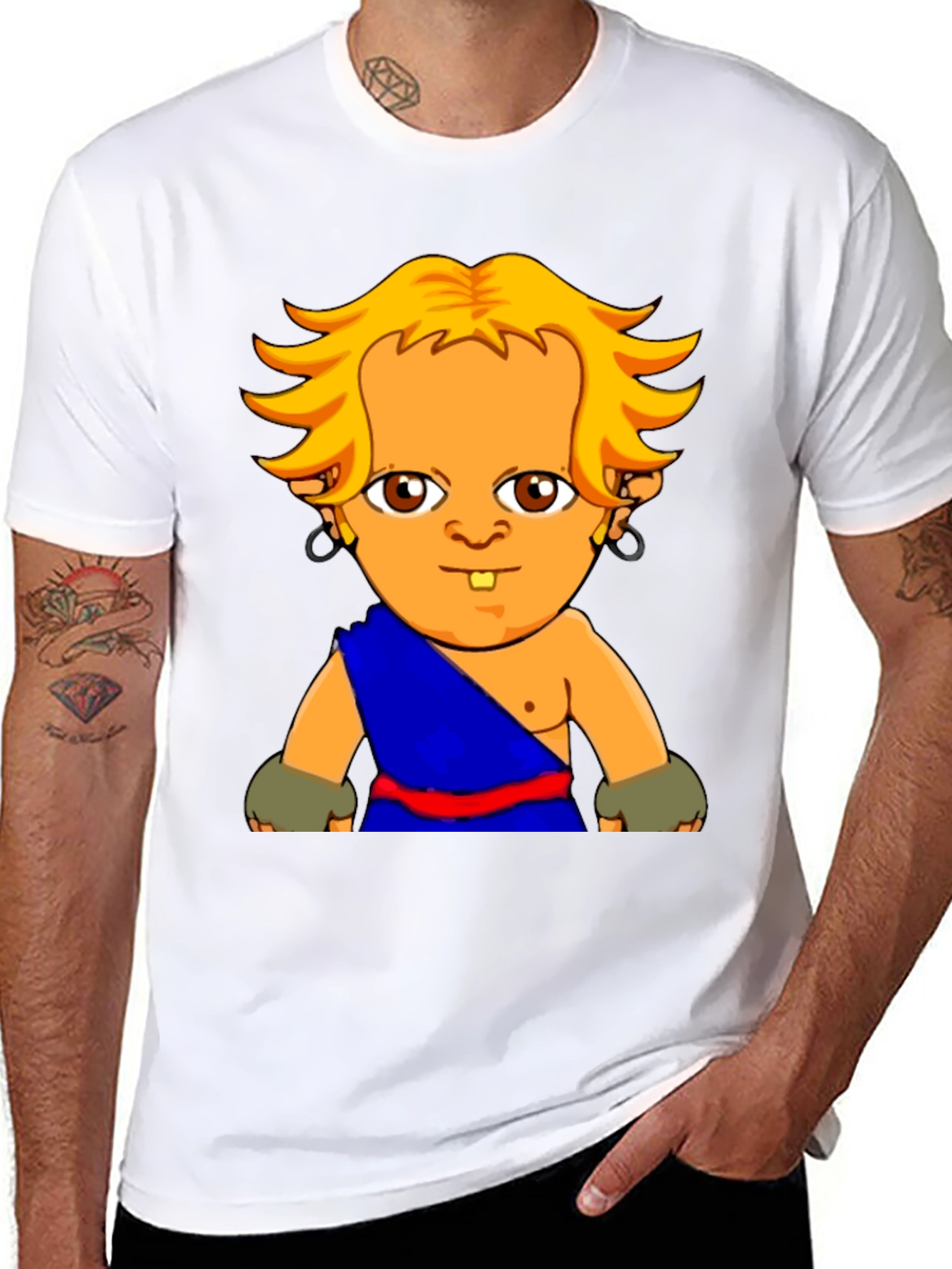 Black Cartoon Character Graphic Black T-Shirt view 8