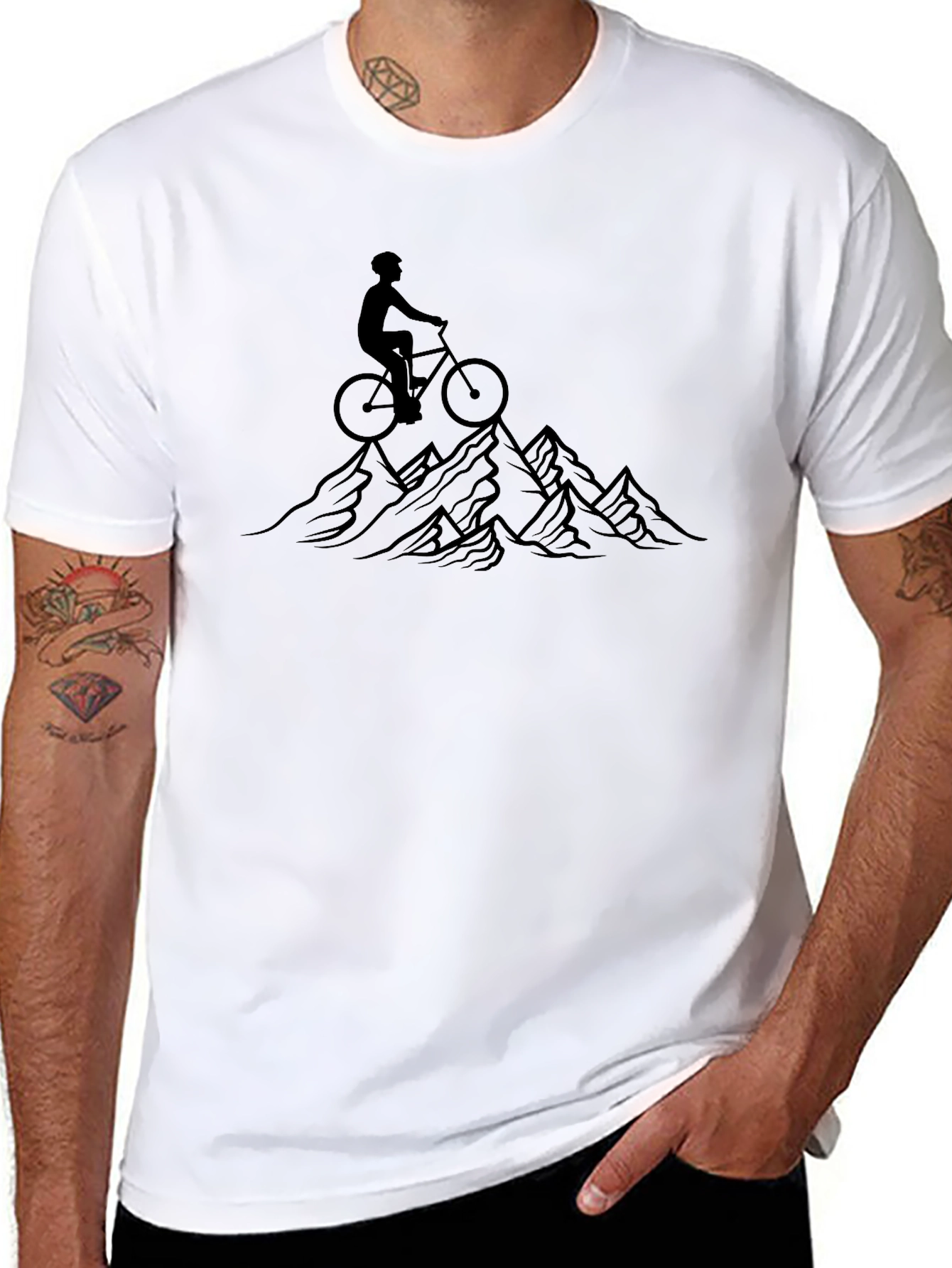 Black Mountain Biker Graphic Tee - Black view 8