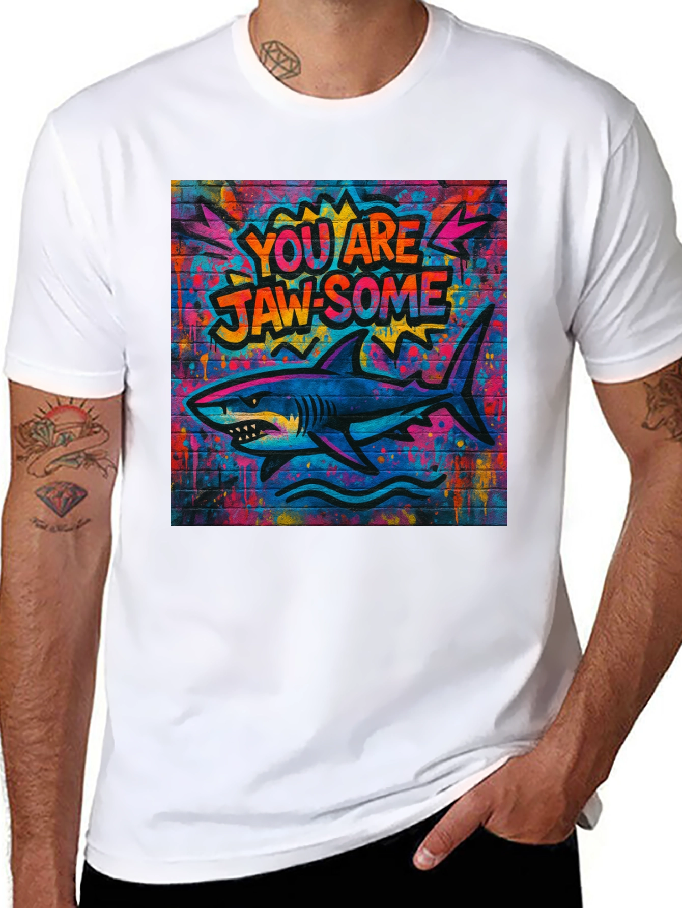 Black Jaw-some Shark Graphic Tee - Urban Streetwear view 8