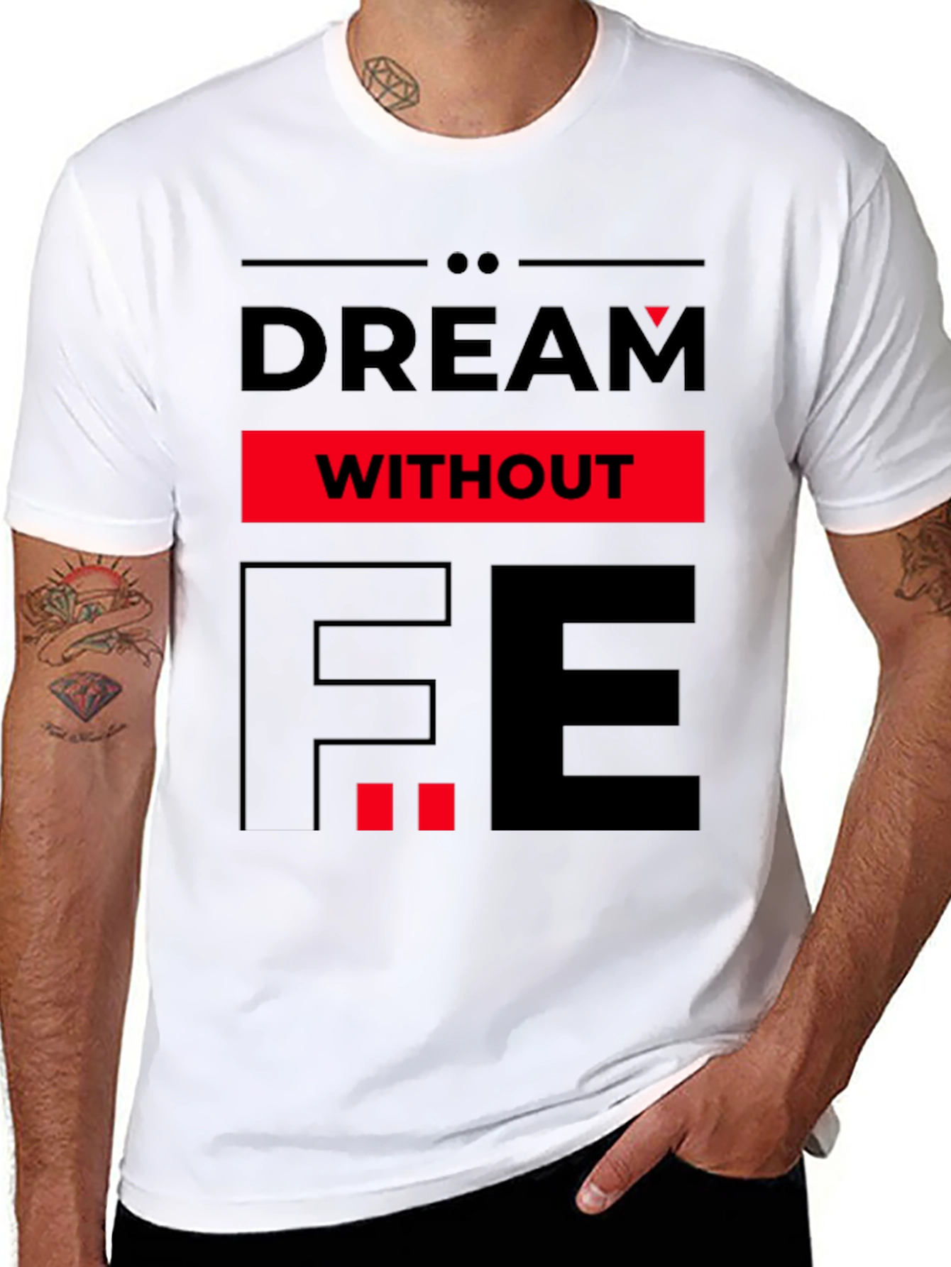 Black Dream Without Fear Graphic Tee - Black view 8