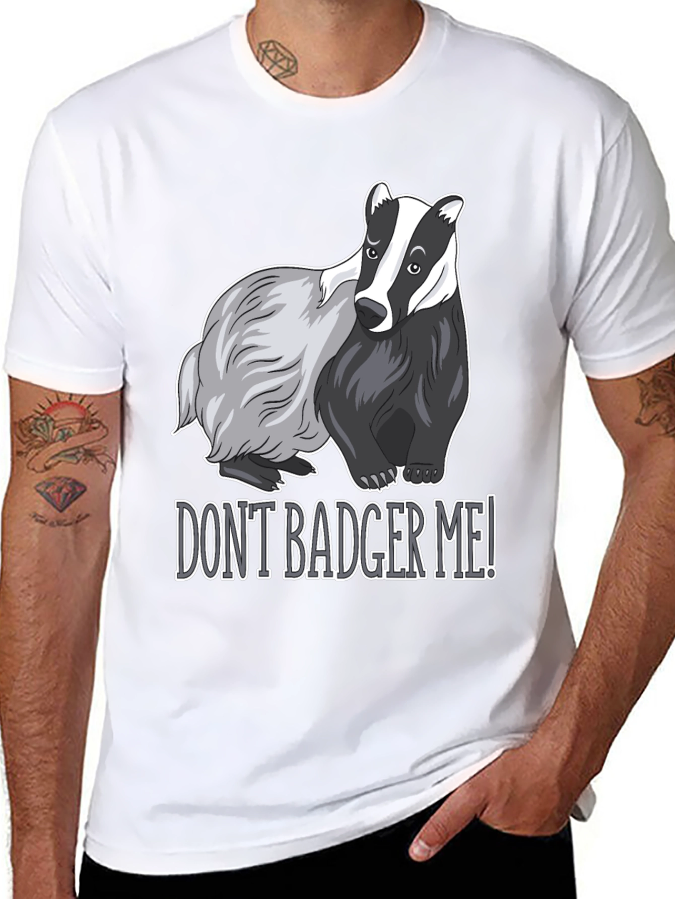 Black Don't Badger Me! Graphic T-Shirt - Black view 8
