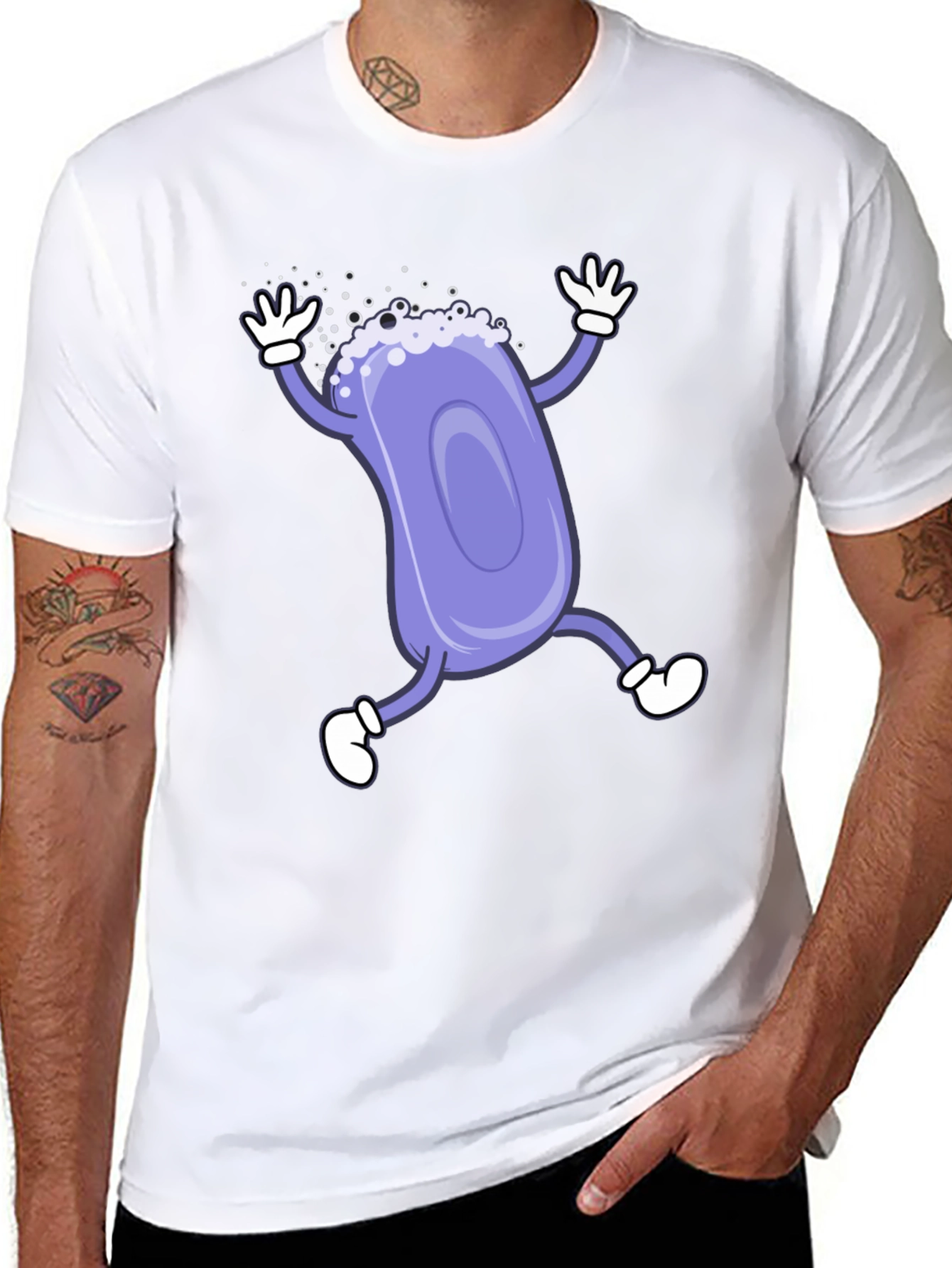 Black Funny Soap Cartoon Black T-Shirt view 8