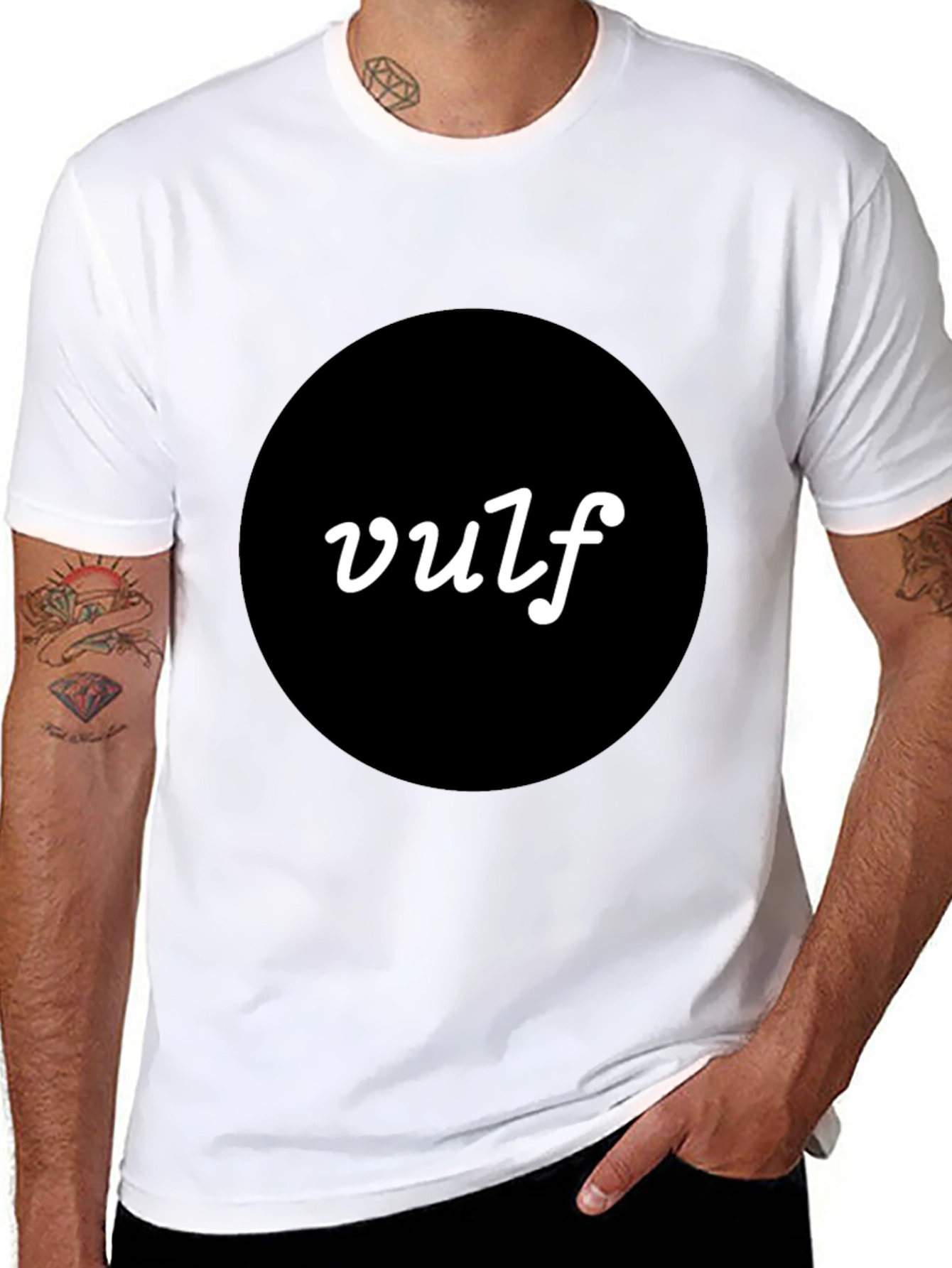 Black Vulf T-Shirt - Modern Black Tee with Bold Logo view 8