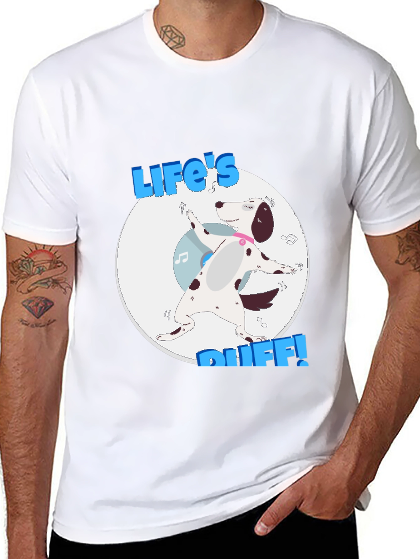 Black Life's Ruff T-Shirt - Dalmatian Dog Graphic Tee view 8