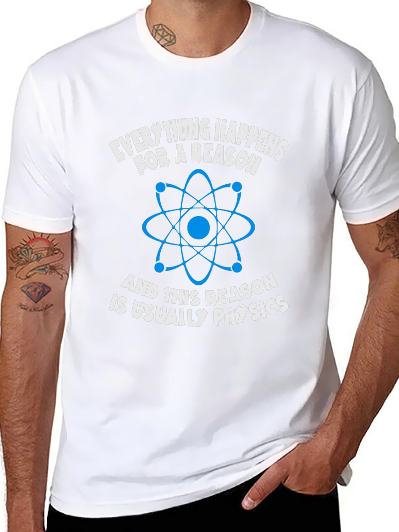 Black Physics T-Shirt: Everything Happens For A Reason view 8