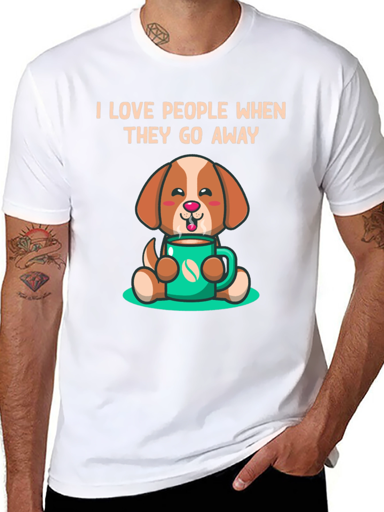 Black Dog Lover T-Shirt: I Love People When They Go Away Funny Tee view 8