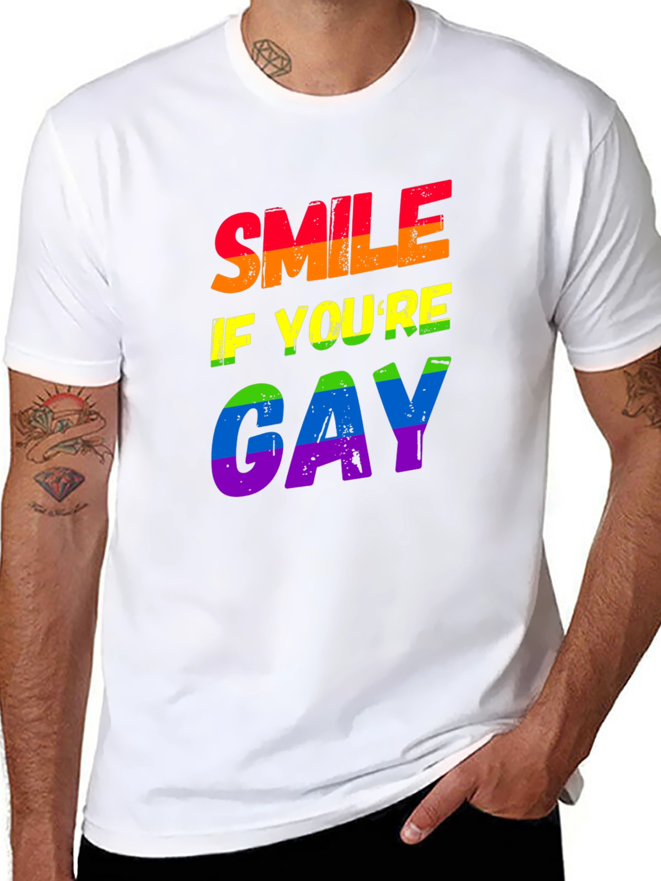 Smile If You're Gay Rainbow Pride T-Shirt - 8