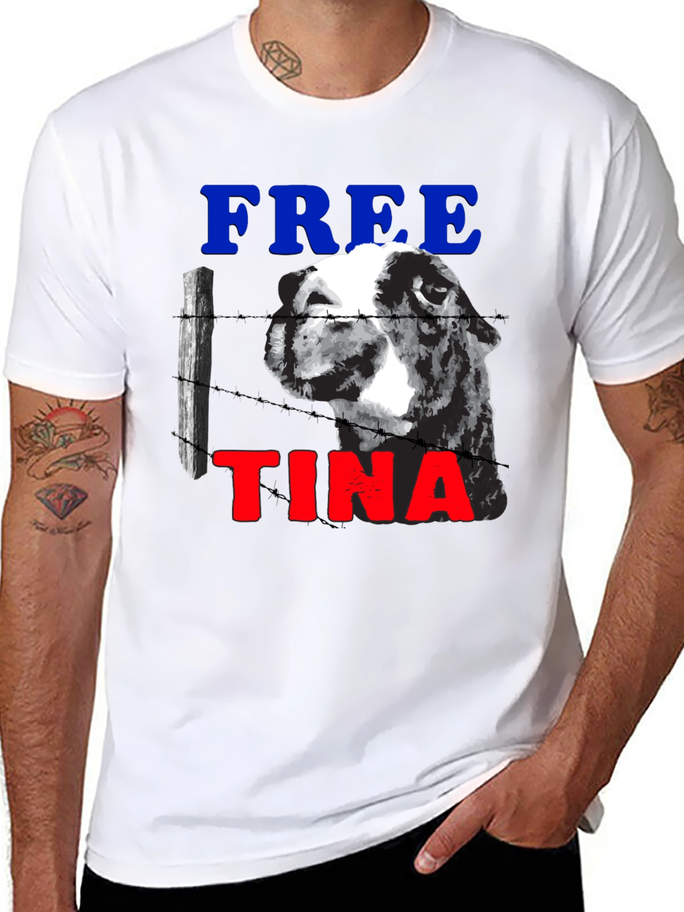Black Free Tina Novelty Graphic T-Shirt view 8