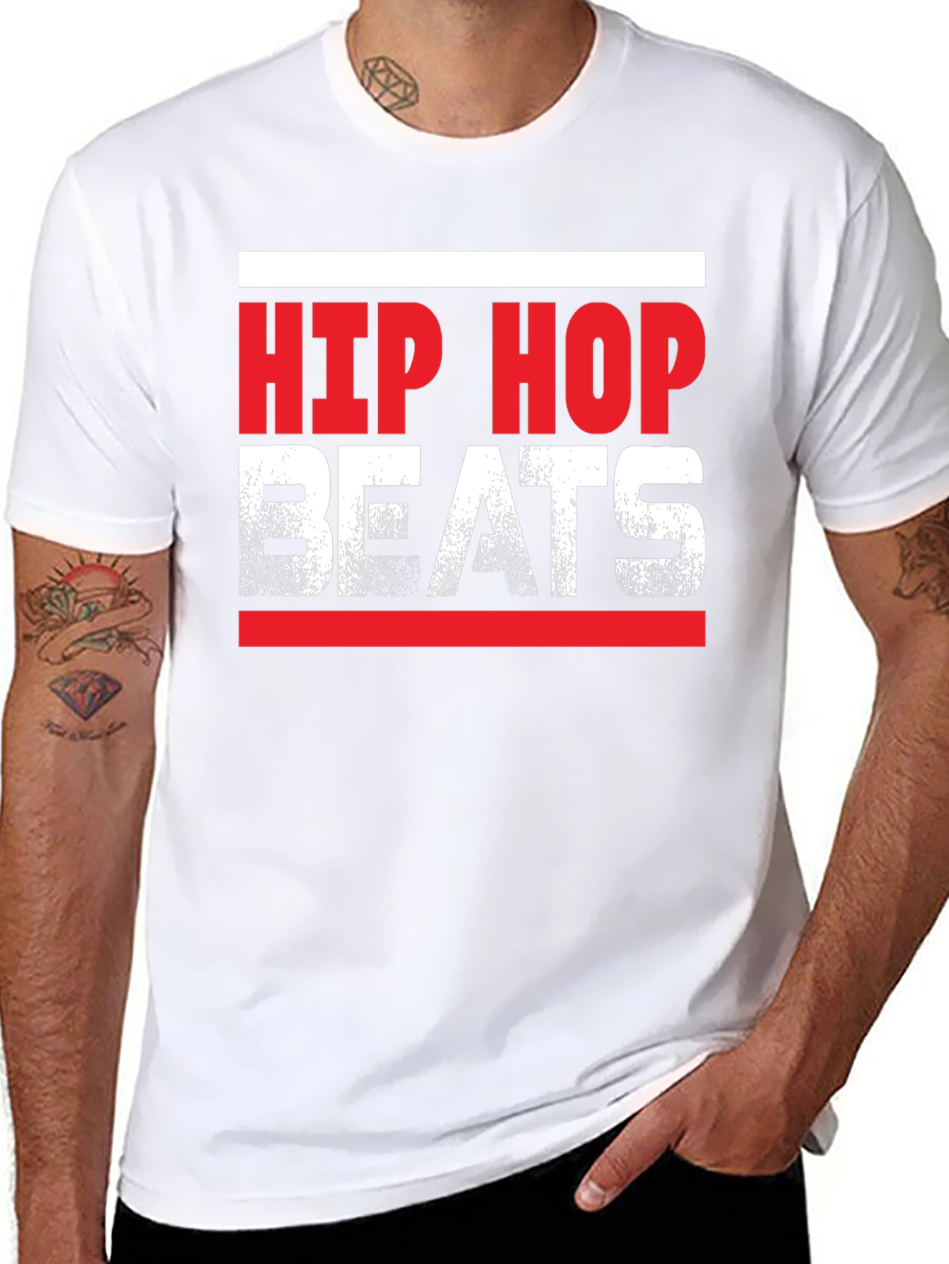 Black Hip Hop Beats Graphic Tee view 8