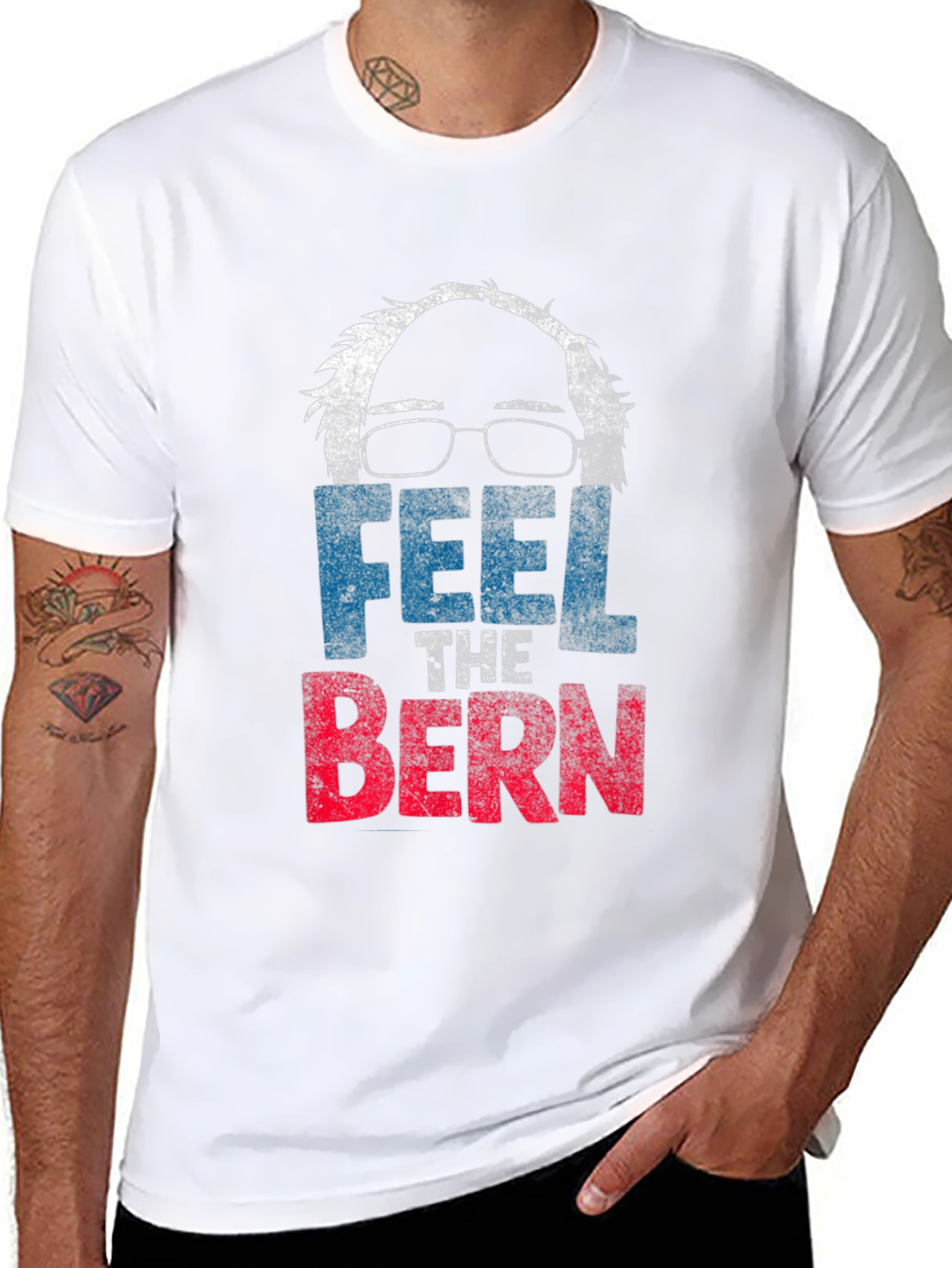 Black Feel the Bern T-Shirt Political Tee view 8