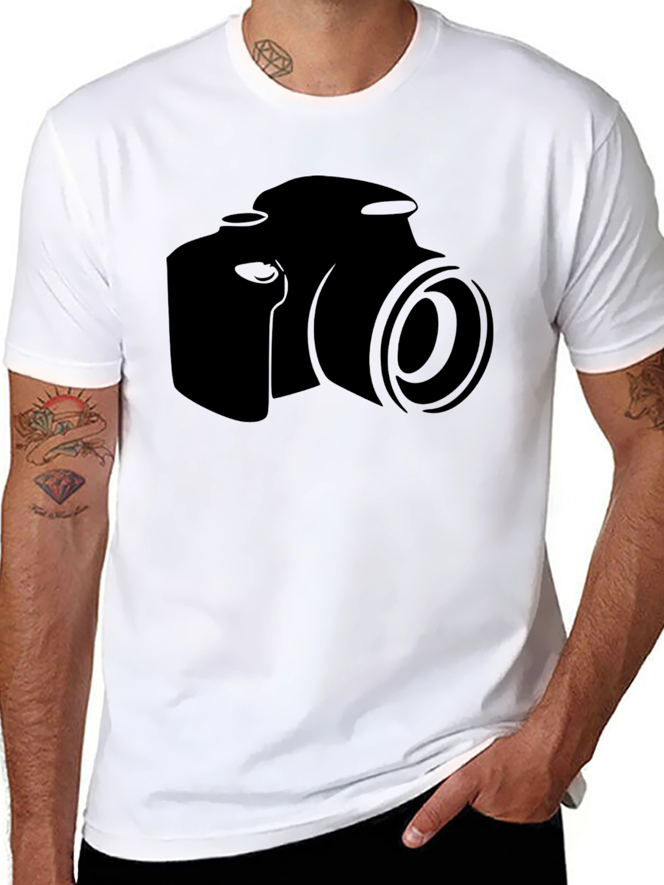Black Camera Graphic T-Shirt - Black Cotton Tee for Photo Lovers view 8