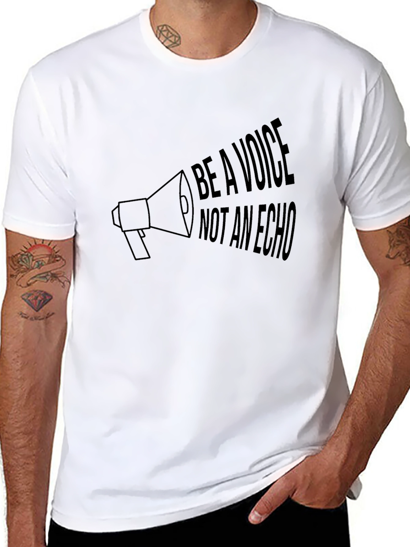 Black Be A Voice Not An Echo T-Shirt view 8