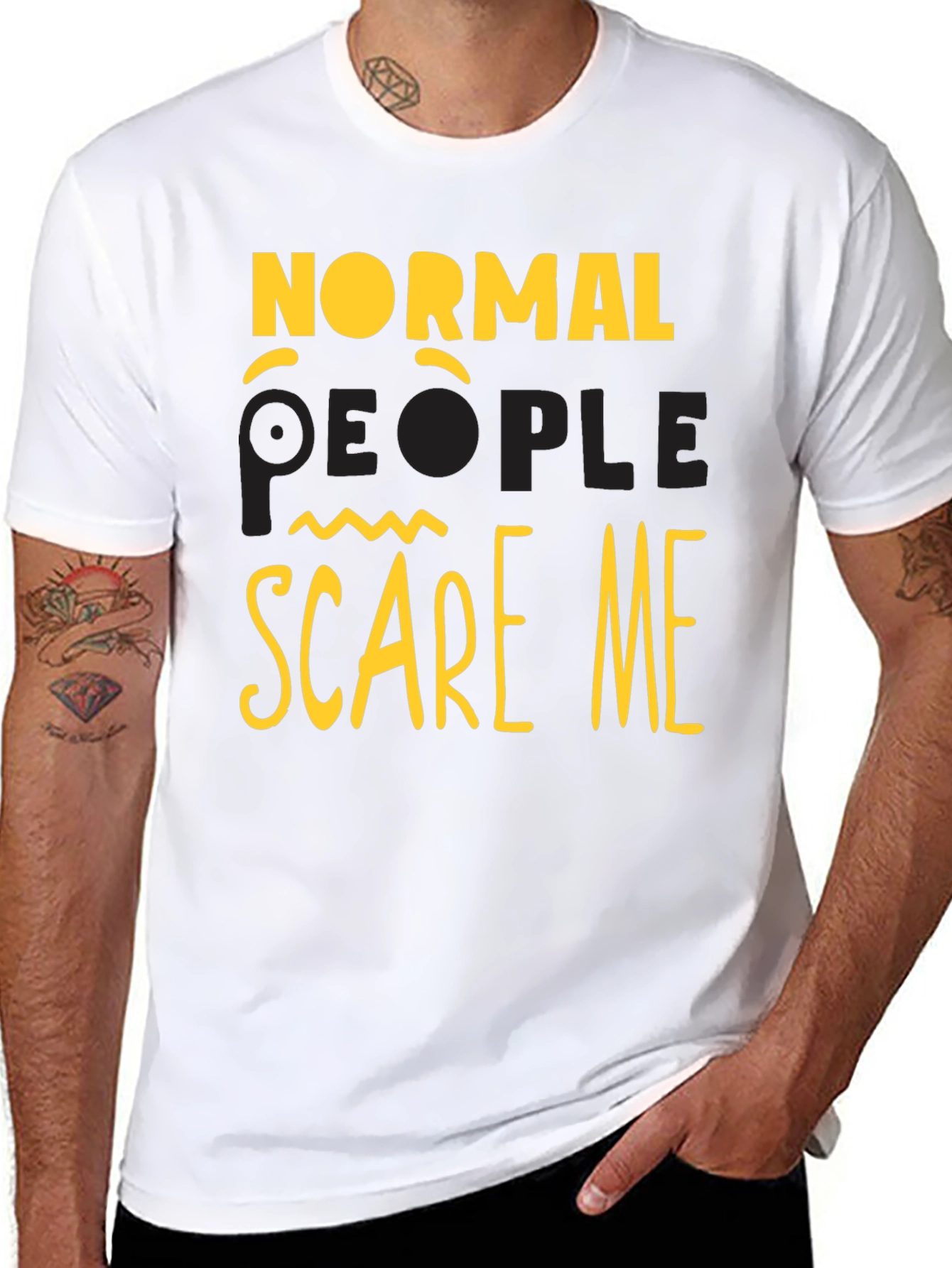 Black Normal People Scare Me Graphic T-Shirt view 8