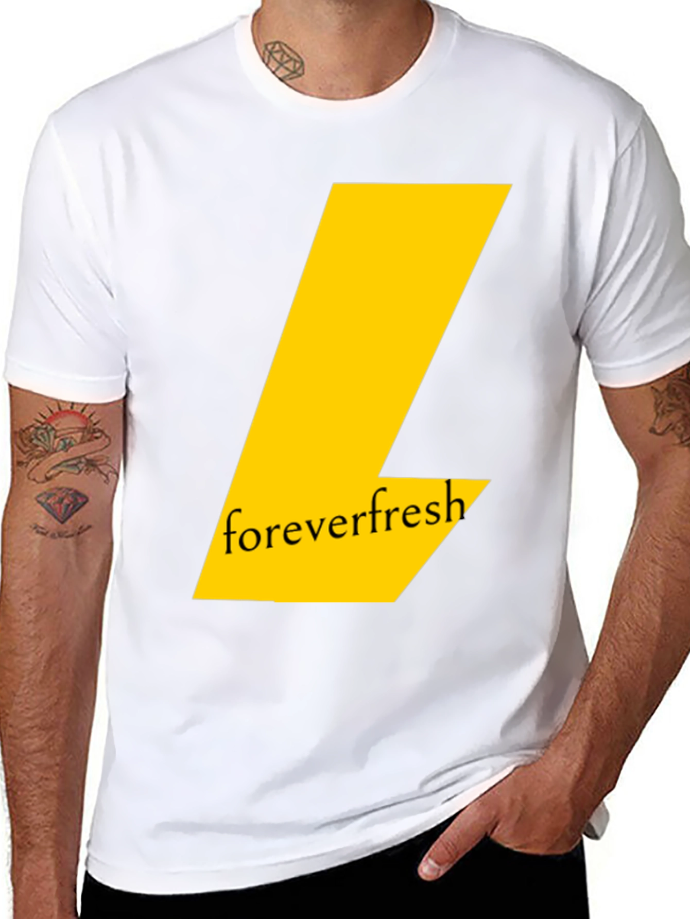 Black Forever Fresh Black T-Shirt: Modern Graphic Tee view 8