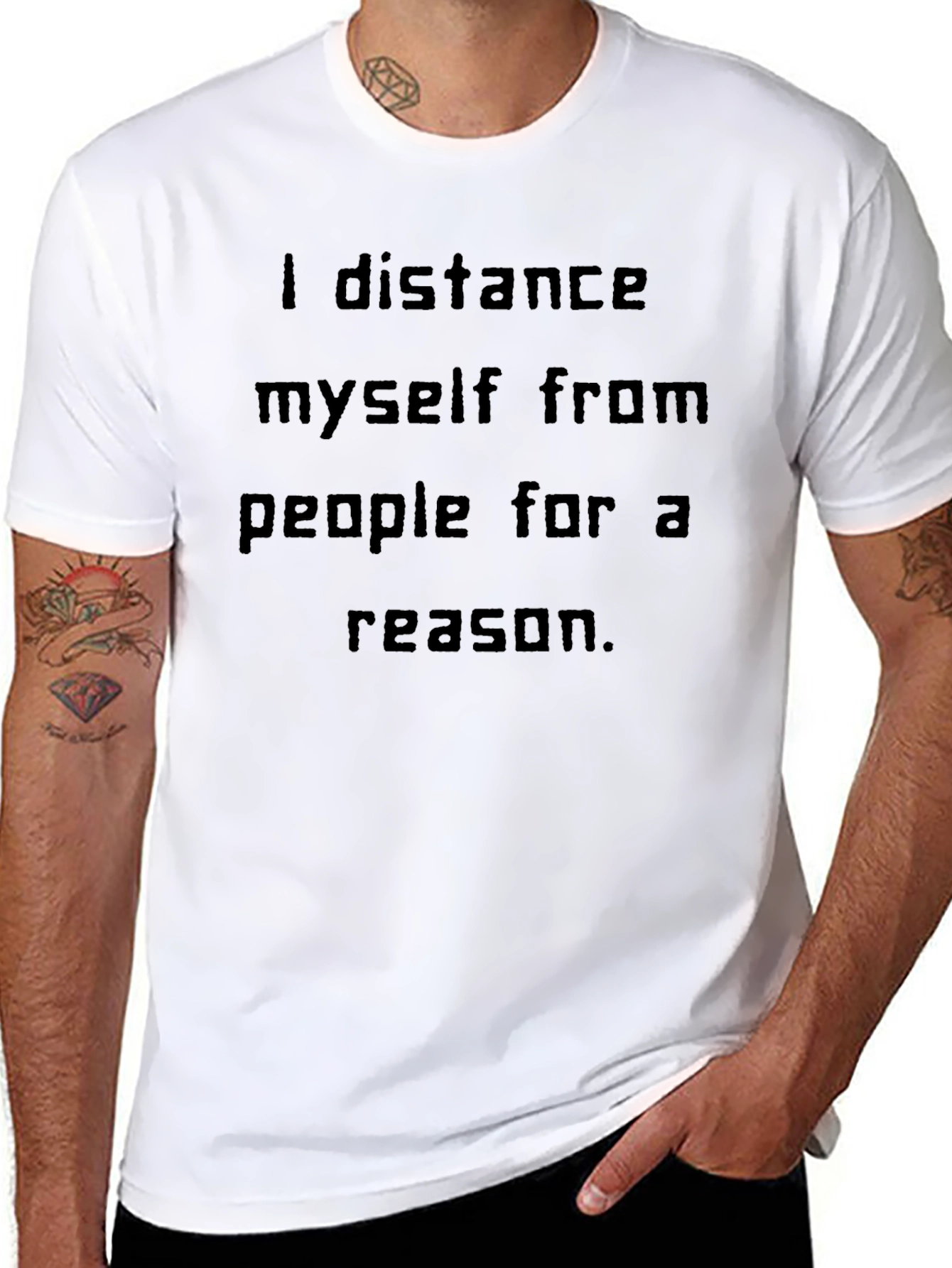 Black I Distance Myself T-Shirt view 8