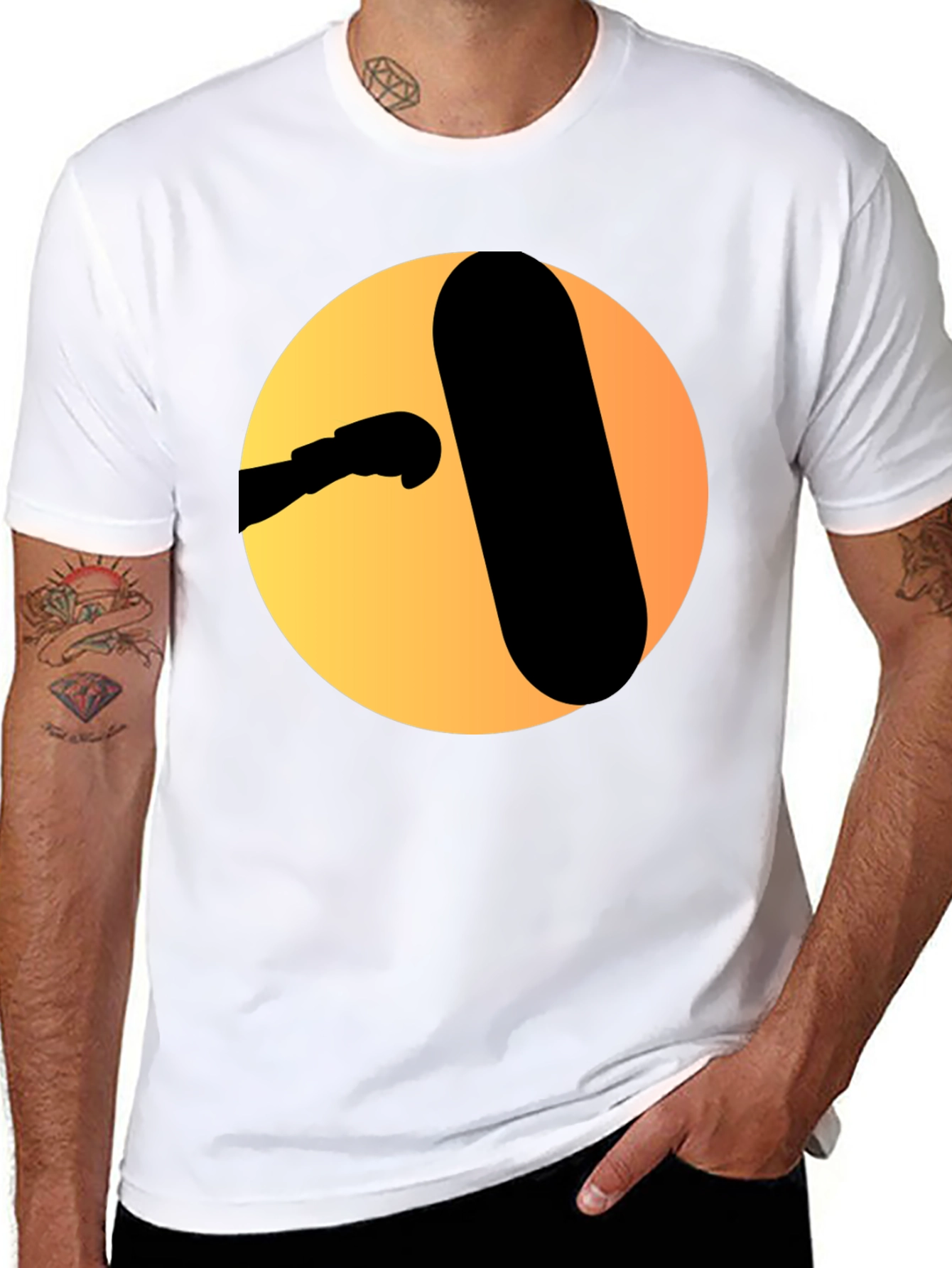 Black Punching Bag Graphic Tee - Black Cotton T-Shirt view 8