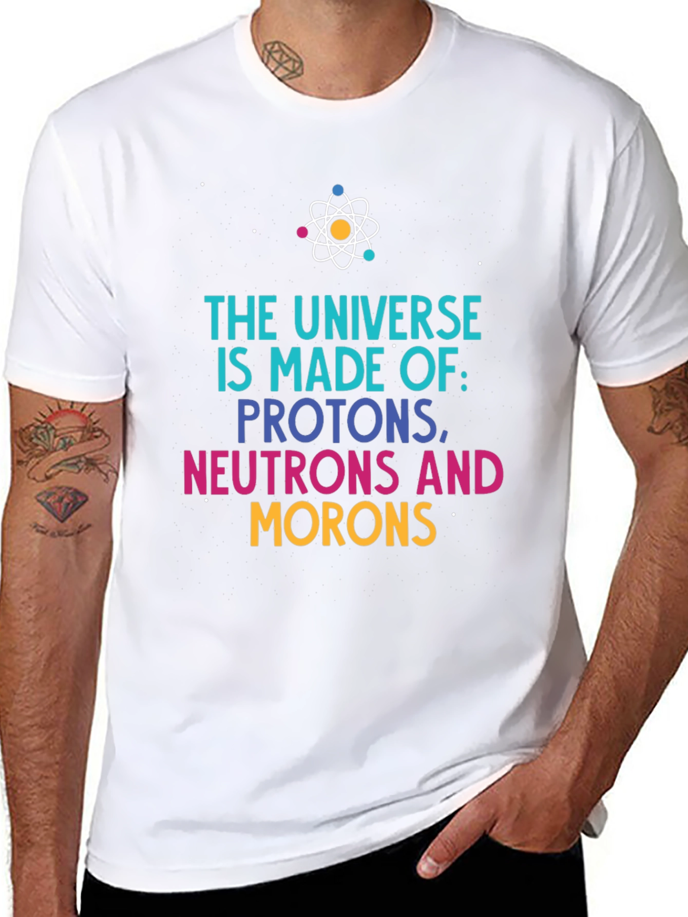 Black Universe Made of Funny Science T-Shirt view 8