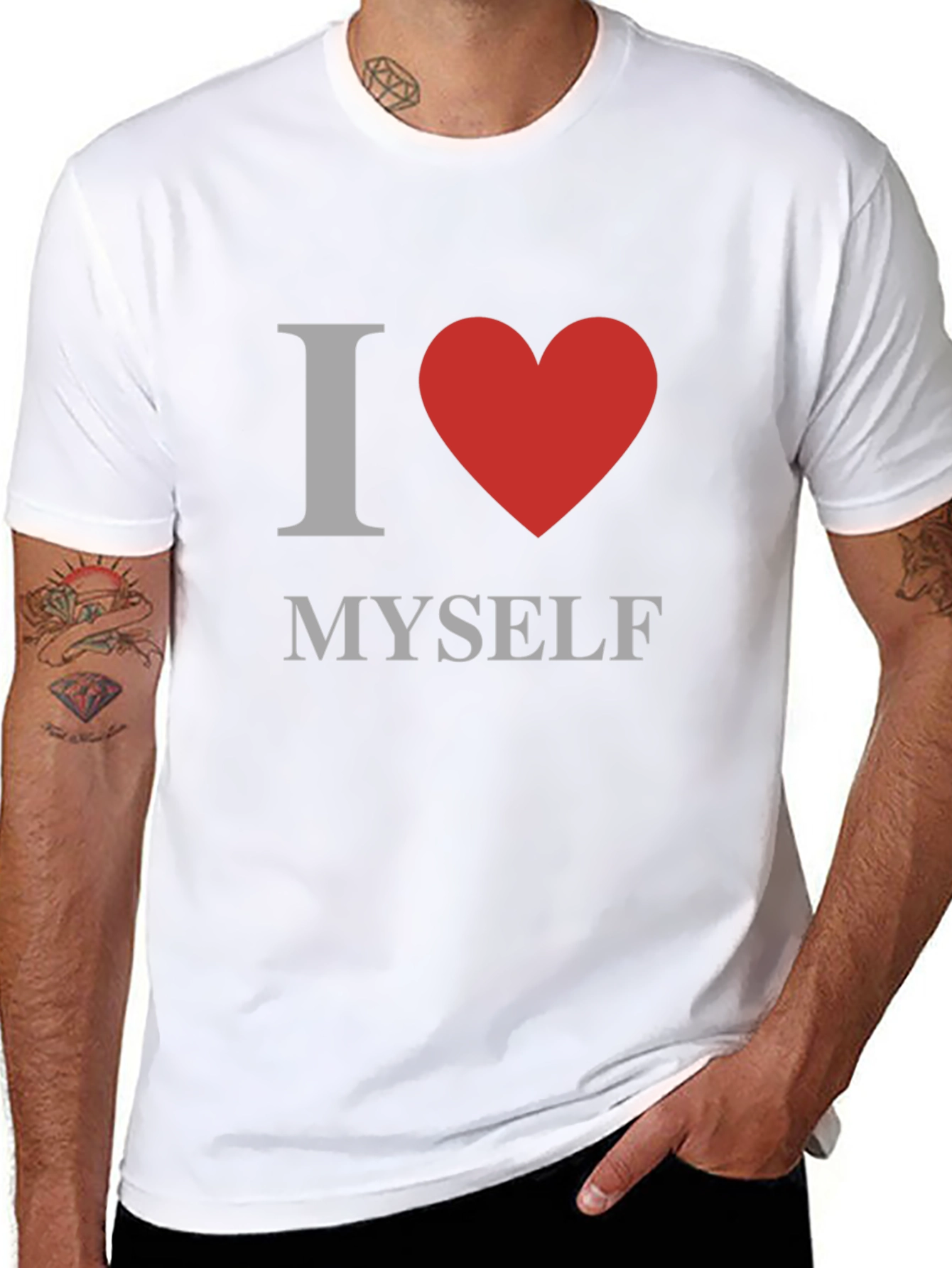 Black I Love Myself T-Shirt - Men's Graphic Tee view 8