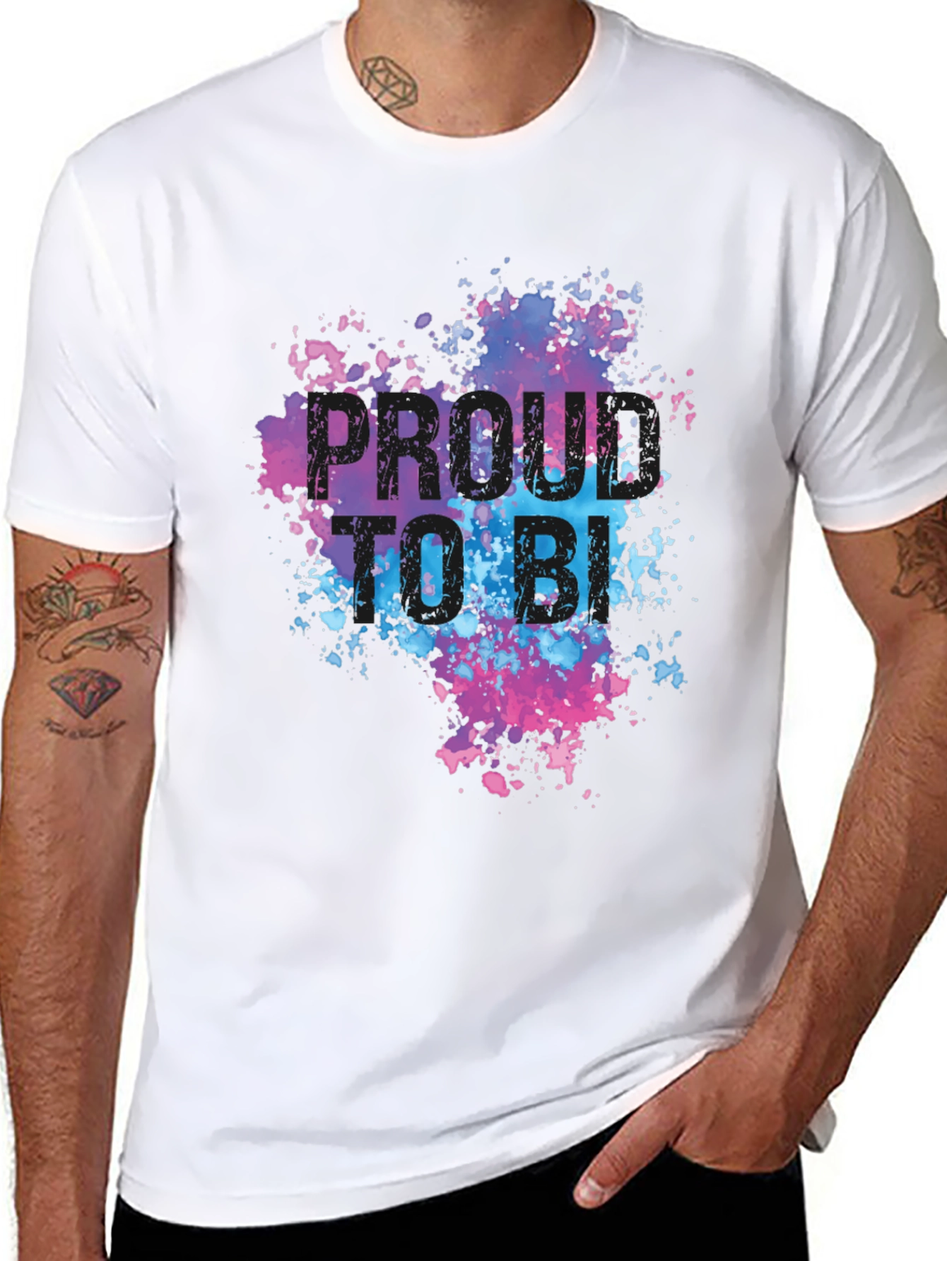 Black Proud to be BI T-Shirt view 8