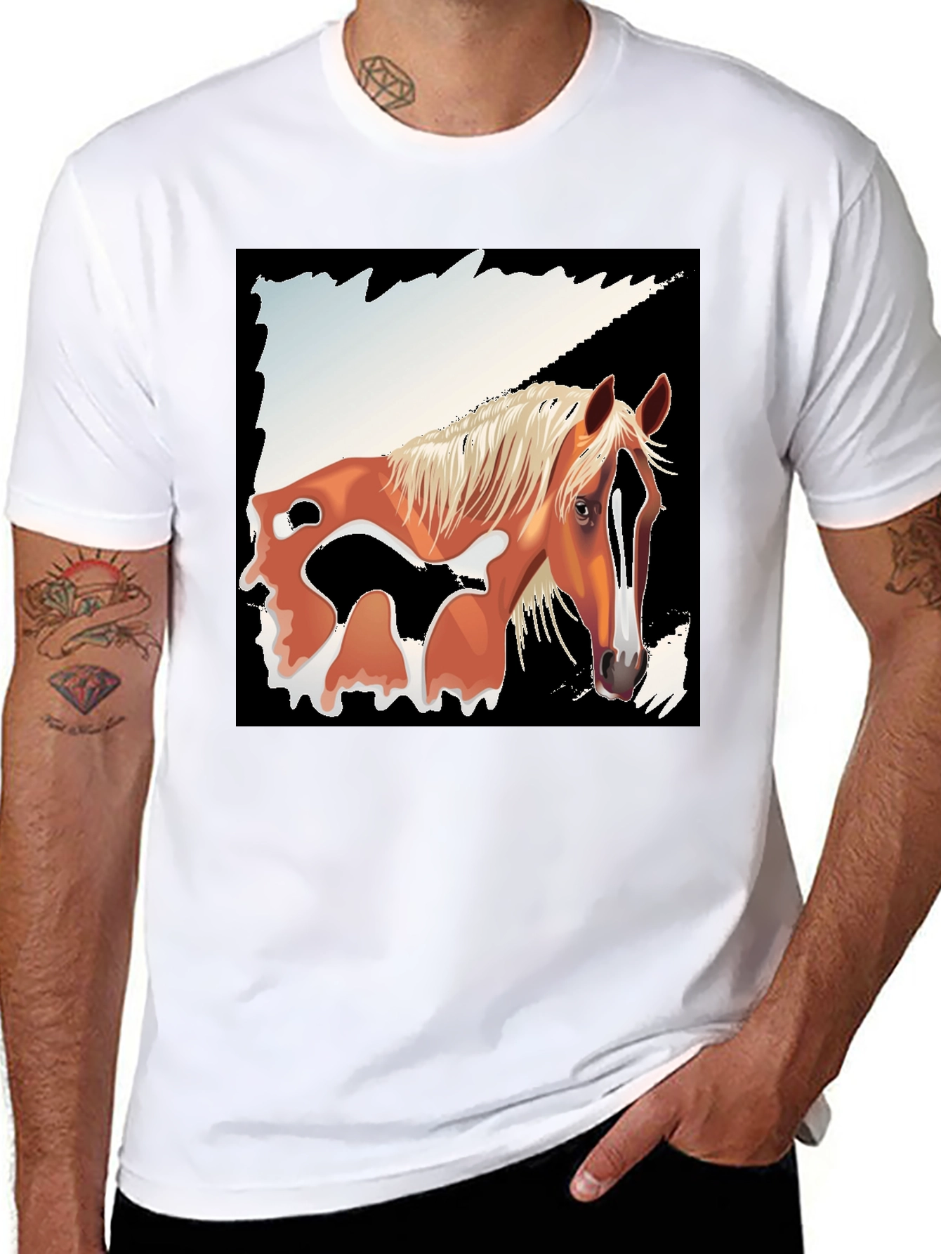 Black Horse Graphic Tee - Men's Black T-Shirt view 8