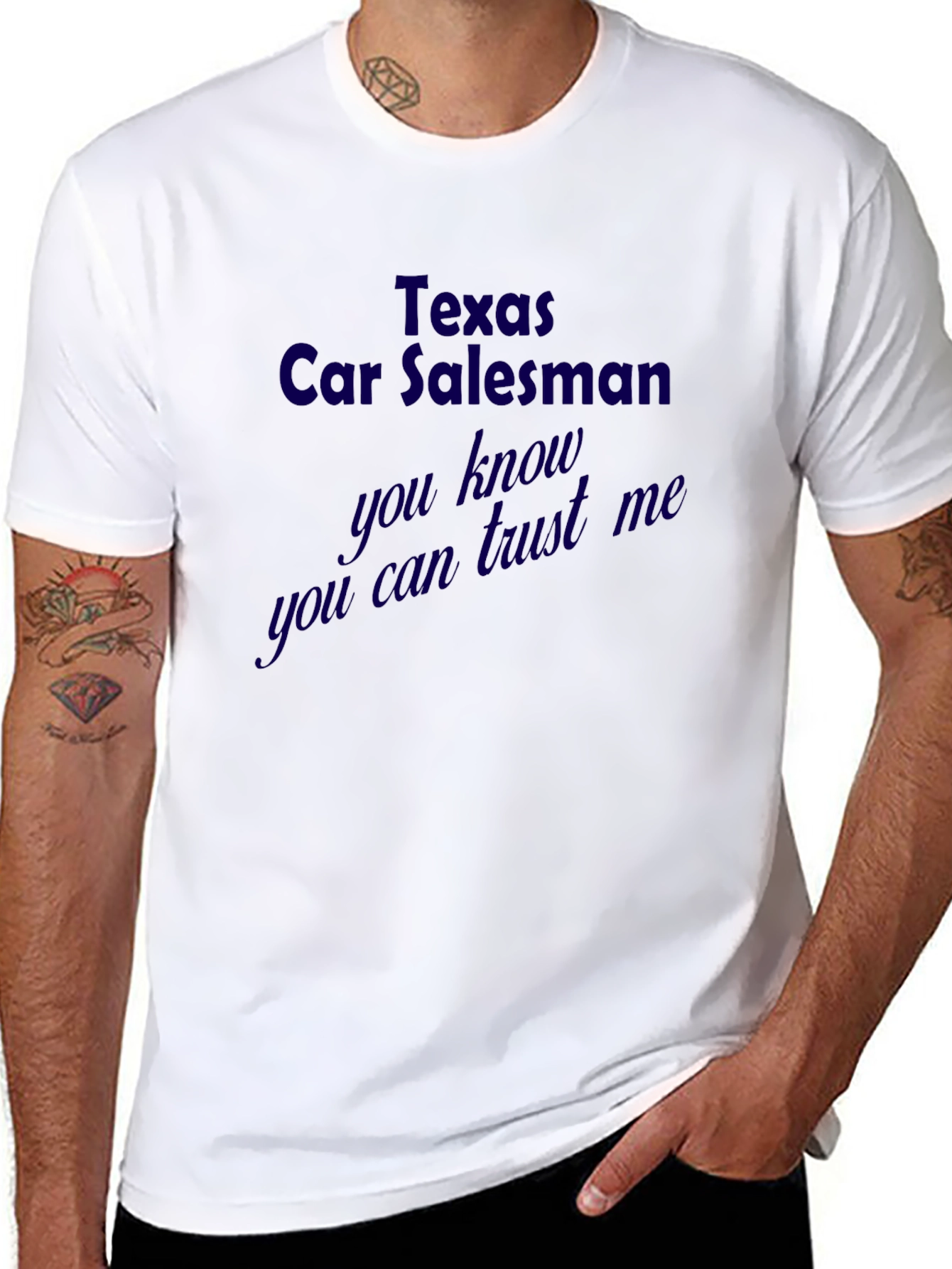 Black Texas Car Salesman Novelty Graphic Tee view 8