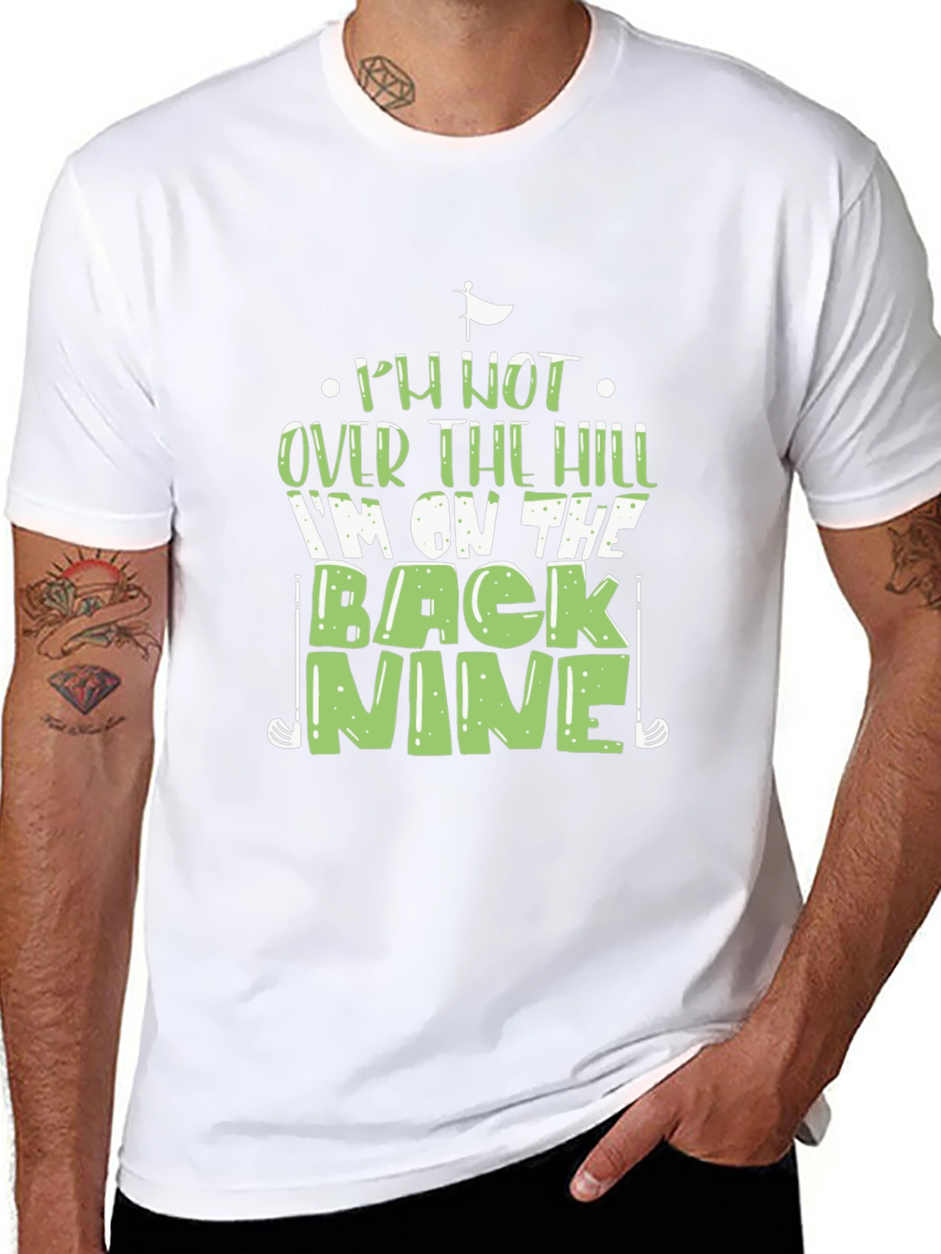 Black Funny Golf T-Shirt - Back Nine Humor Tee view 8