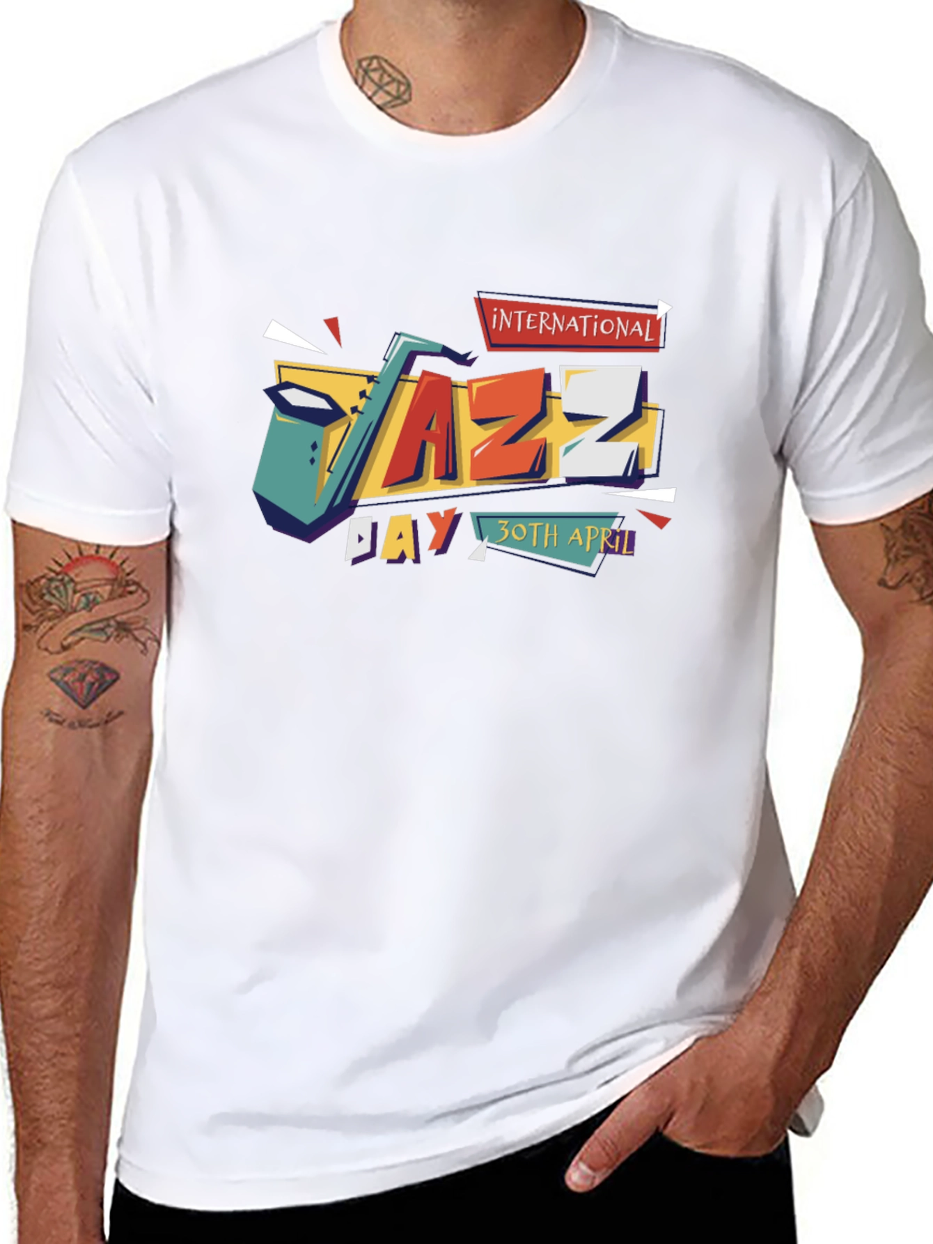 Black International Jazz Day Black T-Shirt view 8