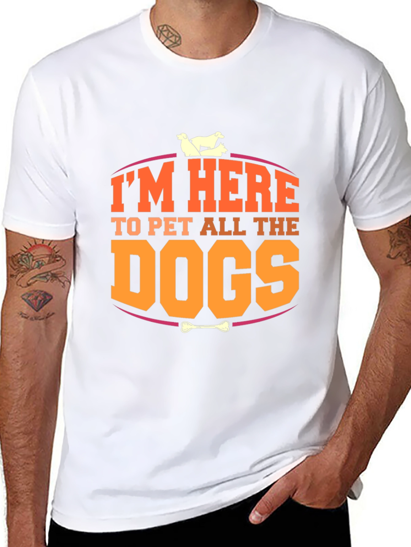 Black I'm Here to Pet All the Dogs T-Shirt view 8