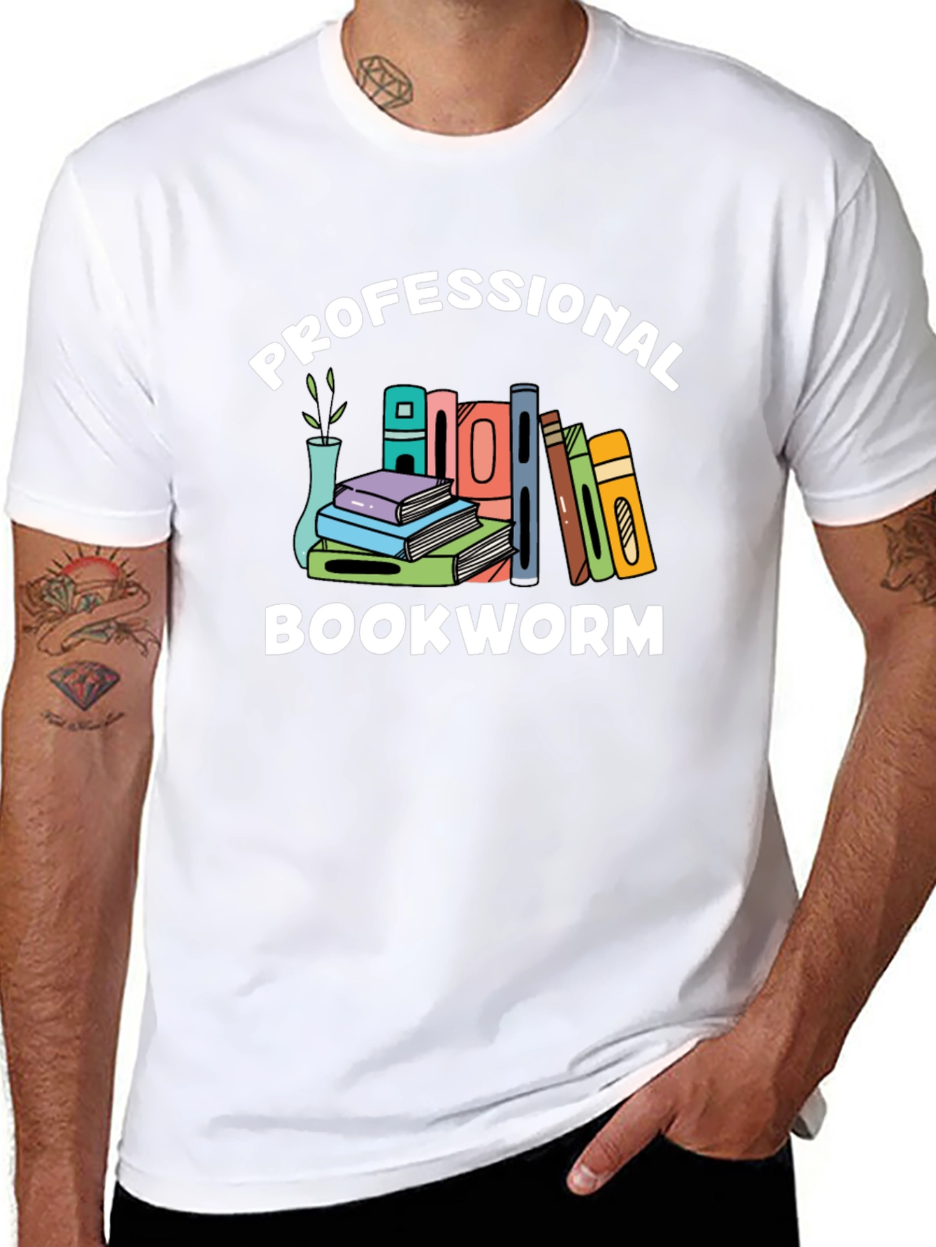 Black Professional Bookworm T-Shirt - Reading Lover Tee view 8