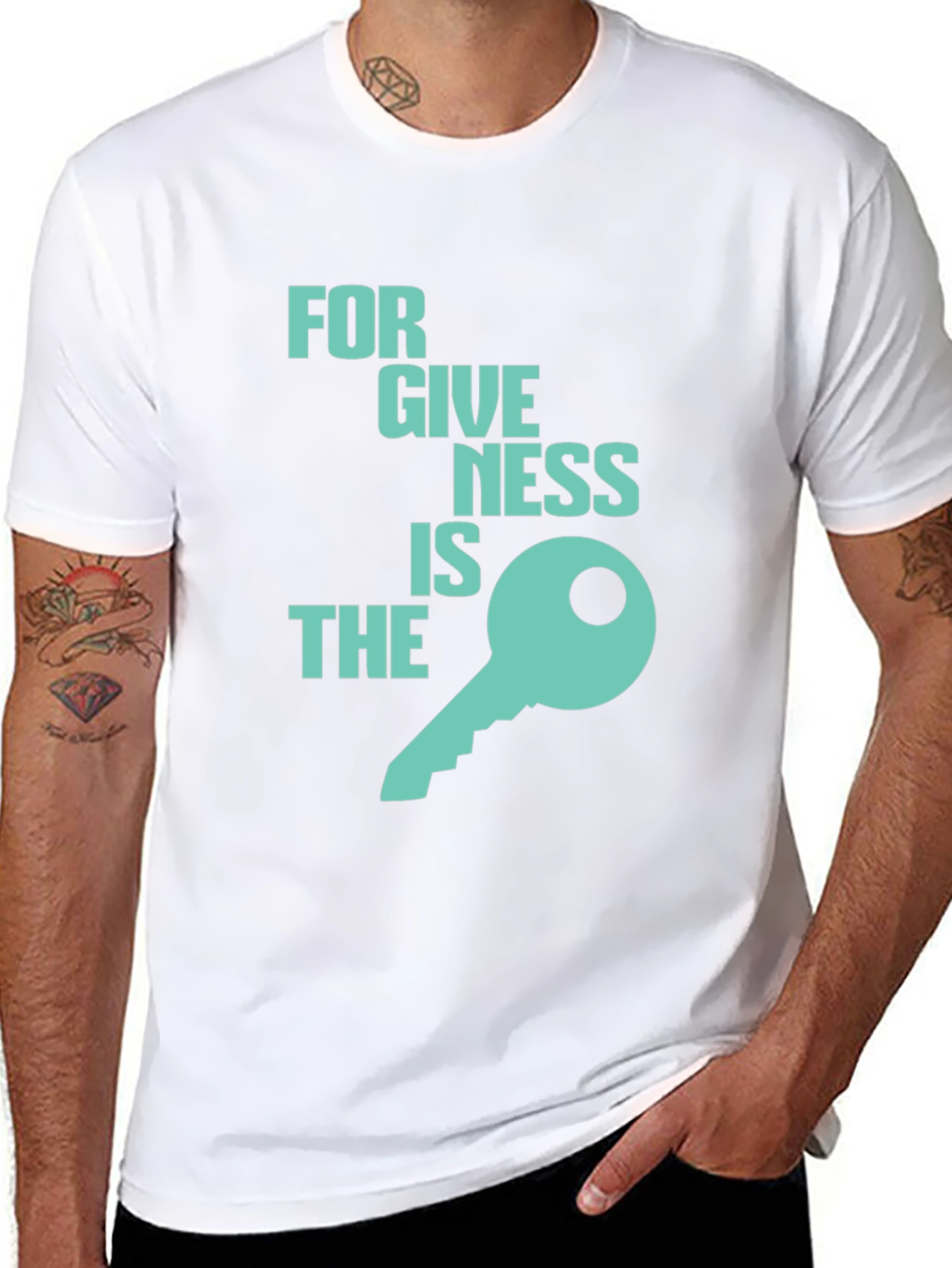 Black Forgiveness is Key Graphic T-Shirt view 8