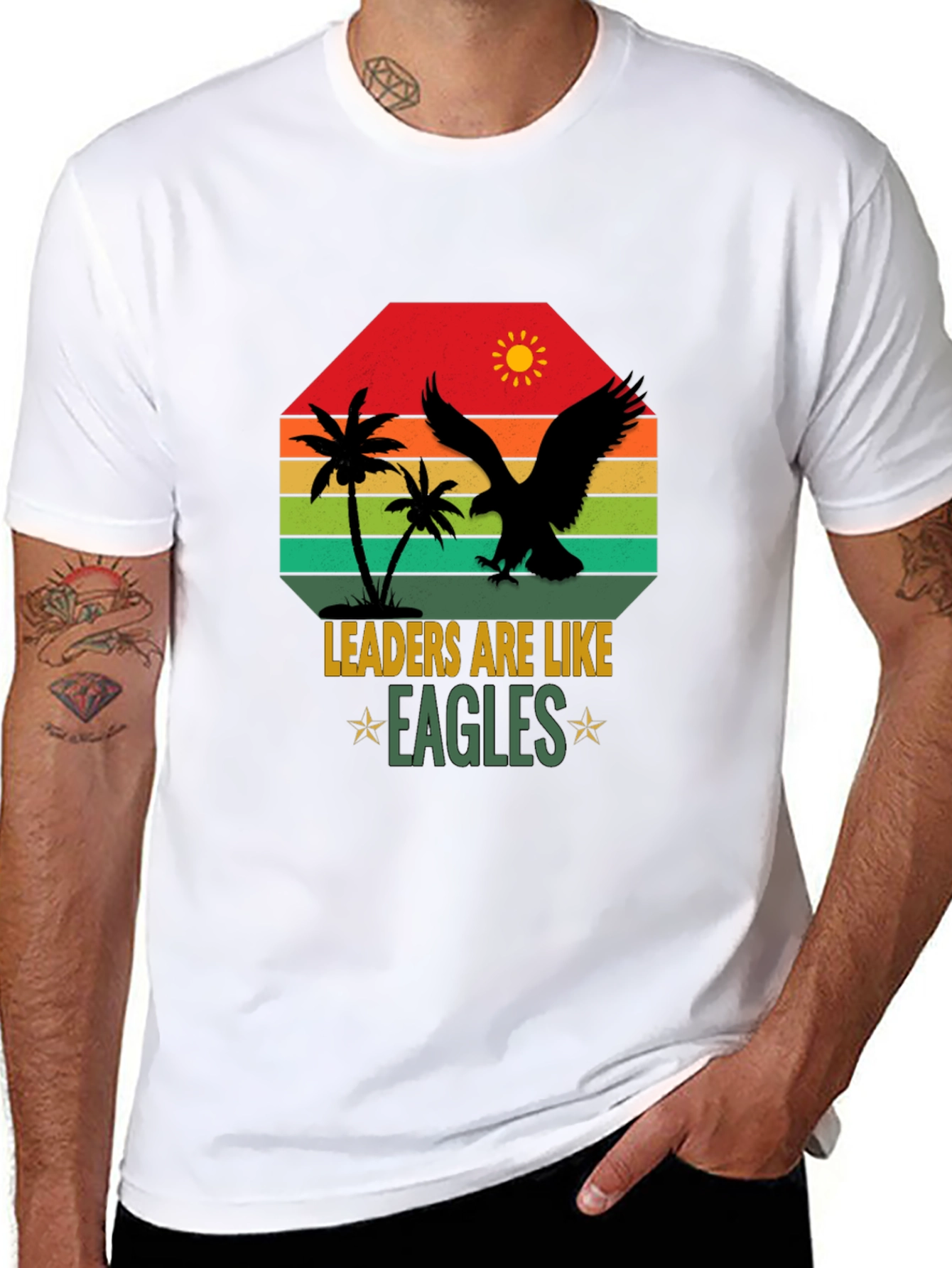 Black Leaders are Like Eagles Graphic T-Shirt view 8