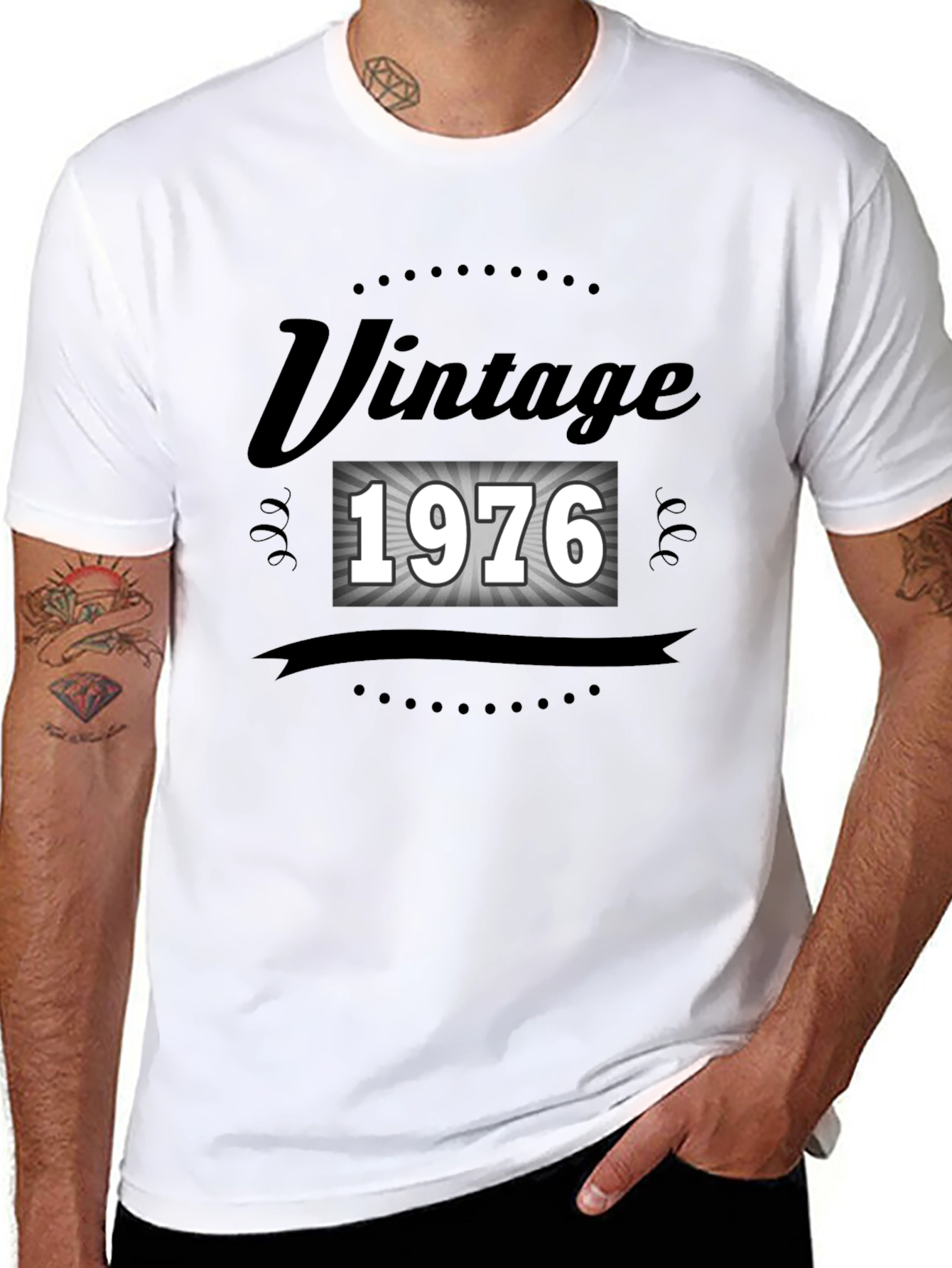 Black Vintage 1976 Graphic T-Shirt - Retro Style view 8