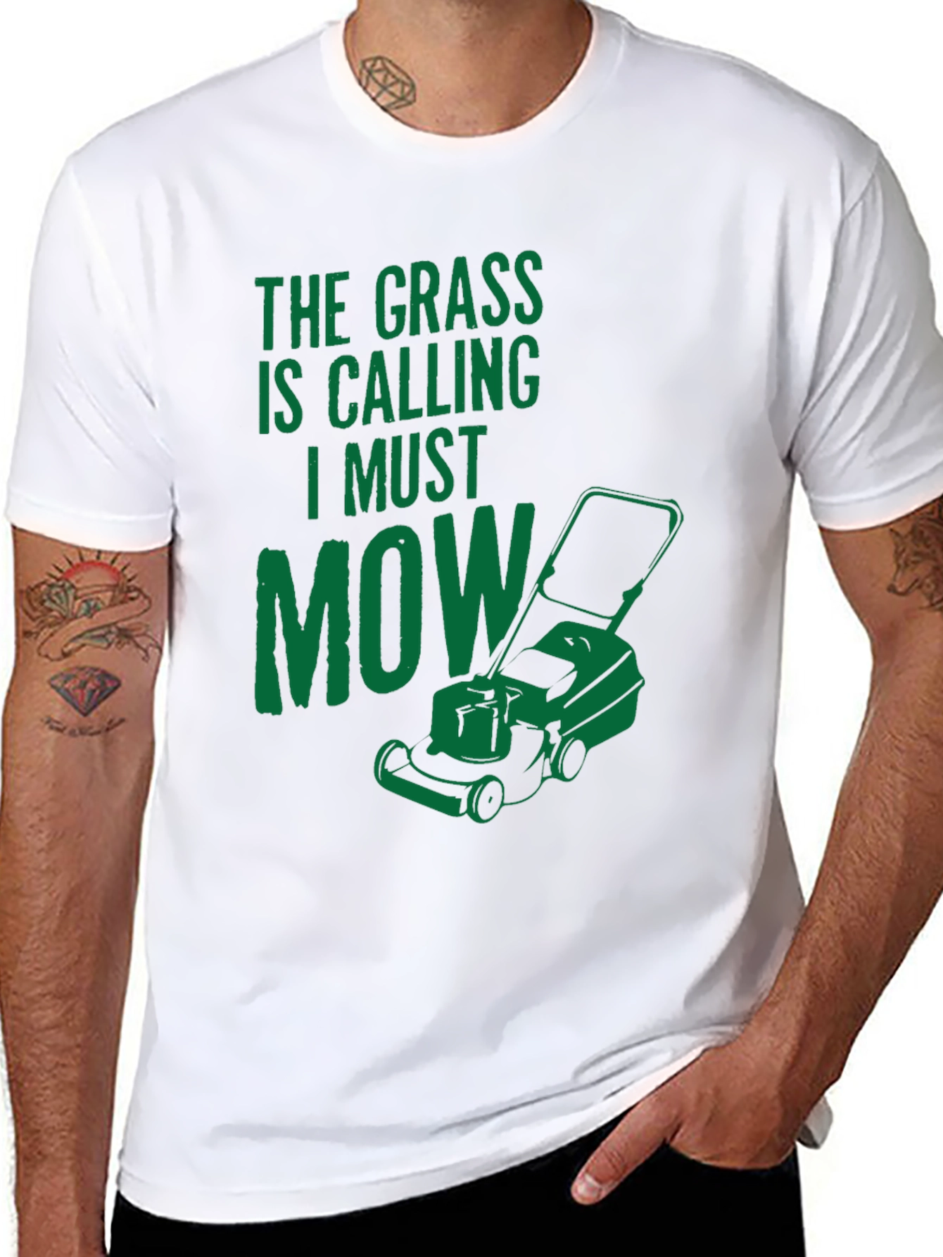 The Grass is Calling T-Shirt - Funny Mowing Tee - 8