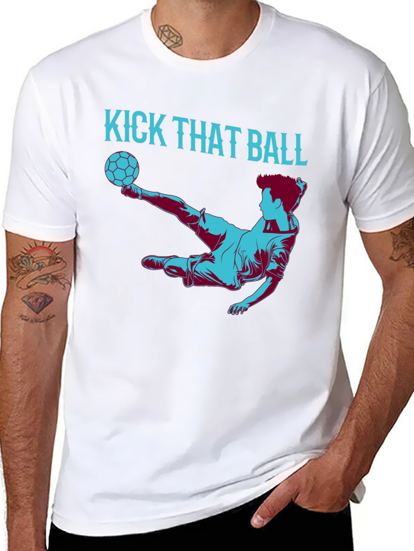 Black Kick That Ball Graphic Tee - Soccer Fan T-Shirt view 8