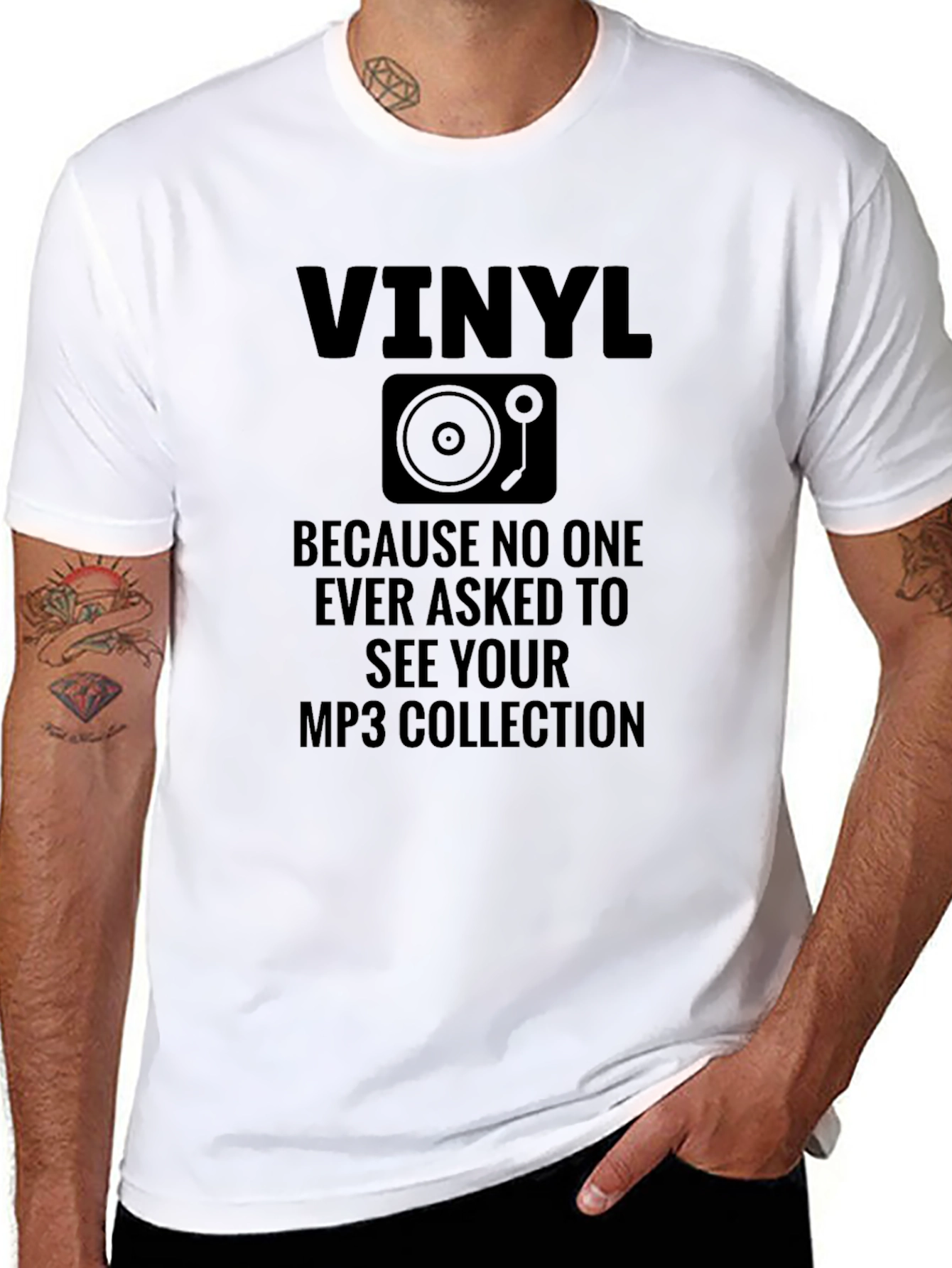 Black Vinyl Records T-Shirt - Music Lover Tee view 8