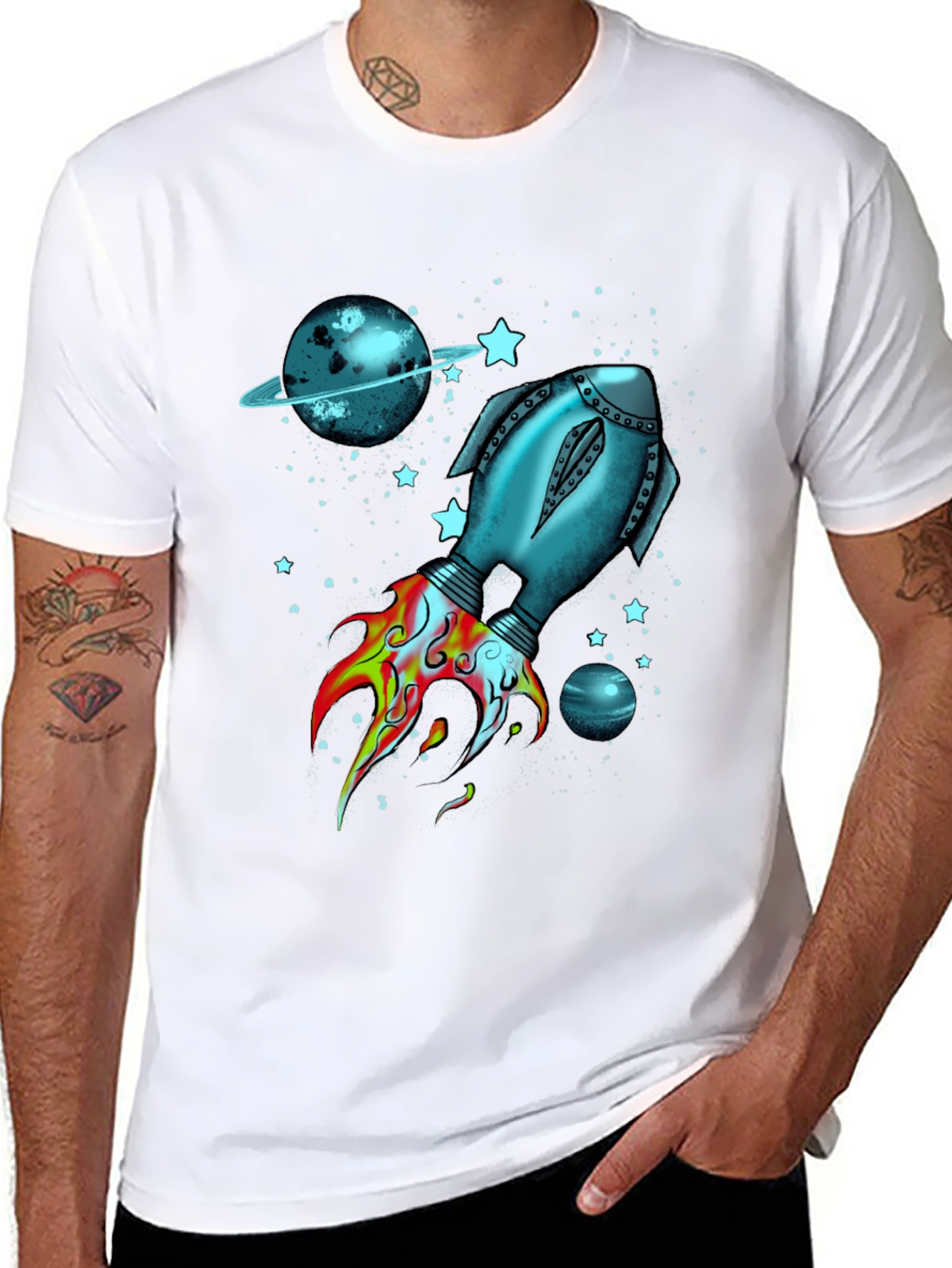 Cosmic Rocket T-Shirt - Blast Off in Style! - 8