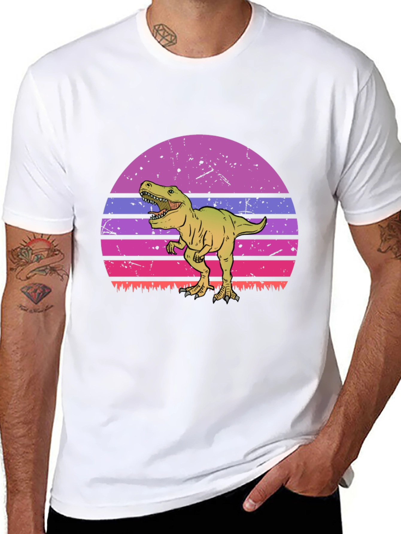 Black Retro Dinosaur T-Shirt view 8